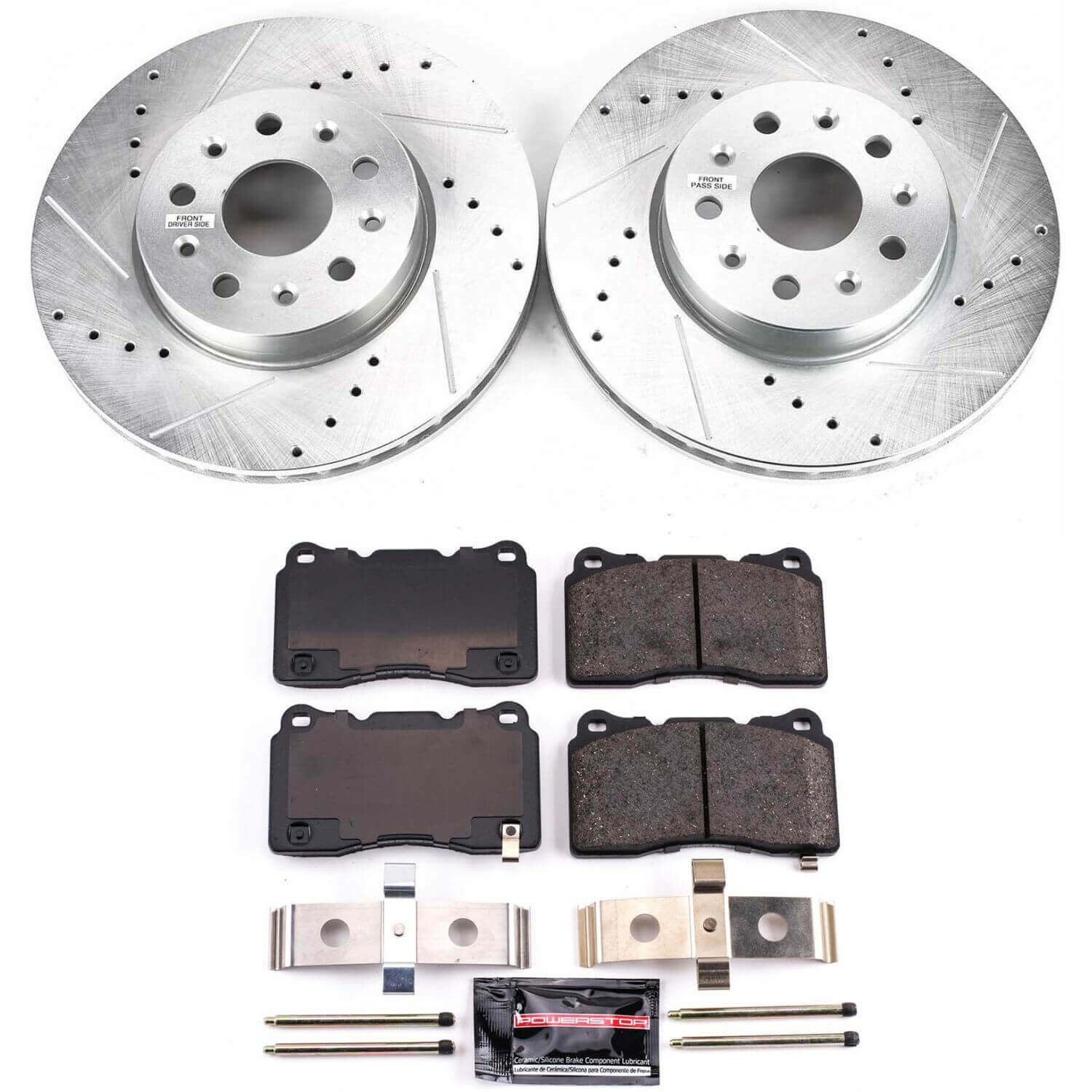 Power Stop K7001 - Z23 Evolution Sport Performance 1-Click Drilled And Slotted Front Brake Kit