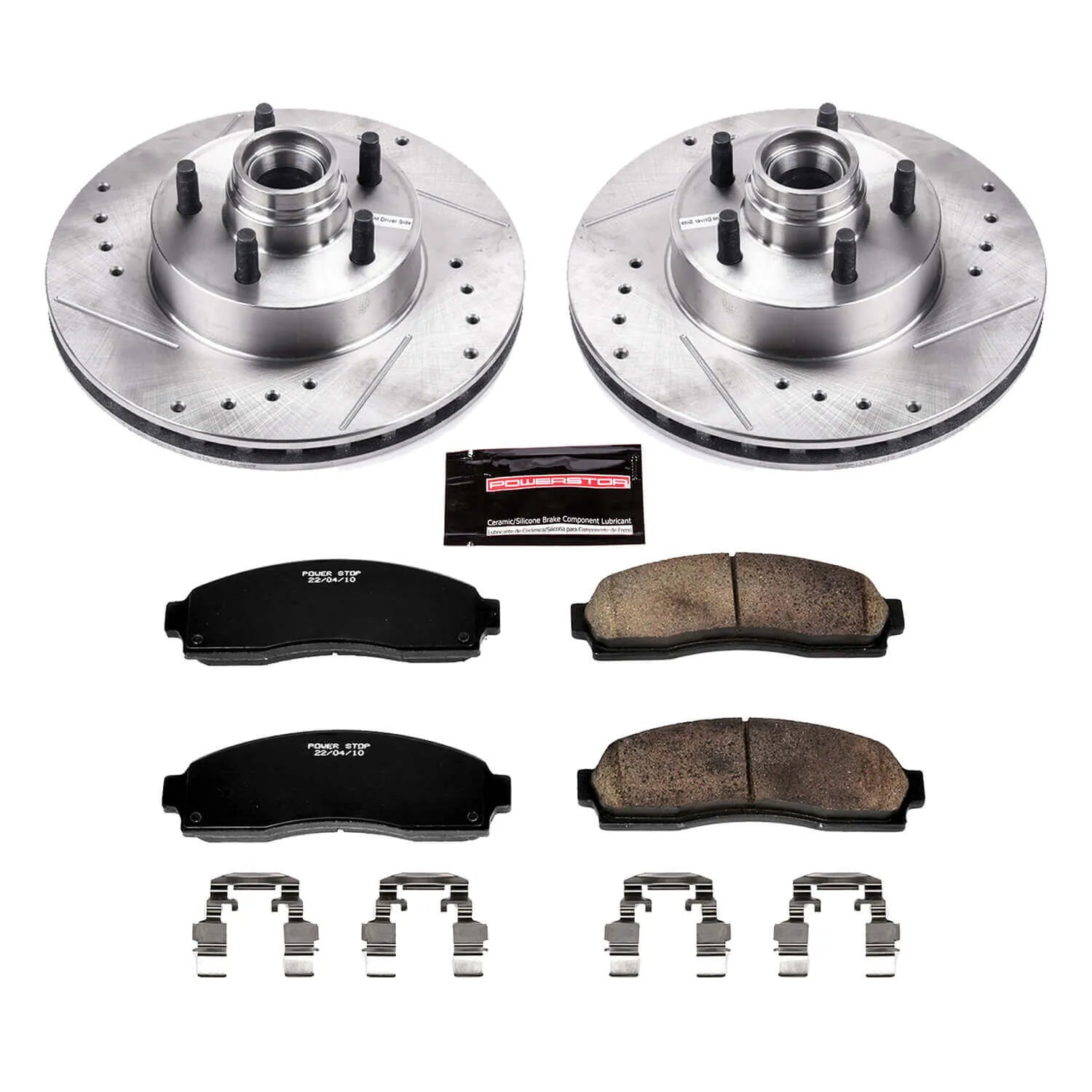 Power Stop K7004 - Z23 Evolution Sport Performance 1-Click Brake Kit With Hardware (Front)