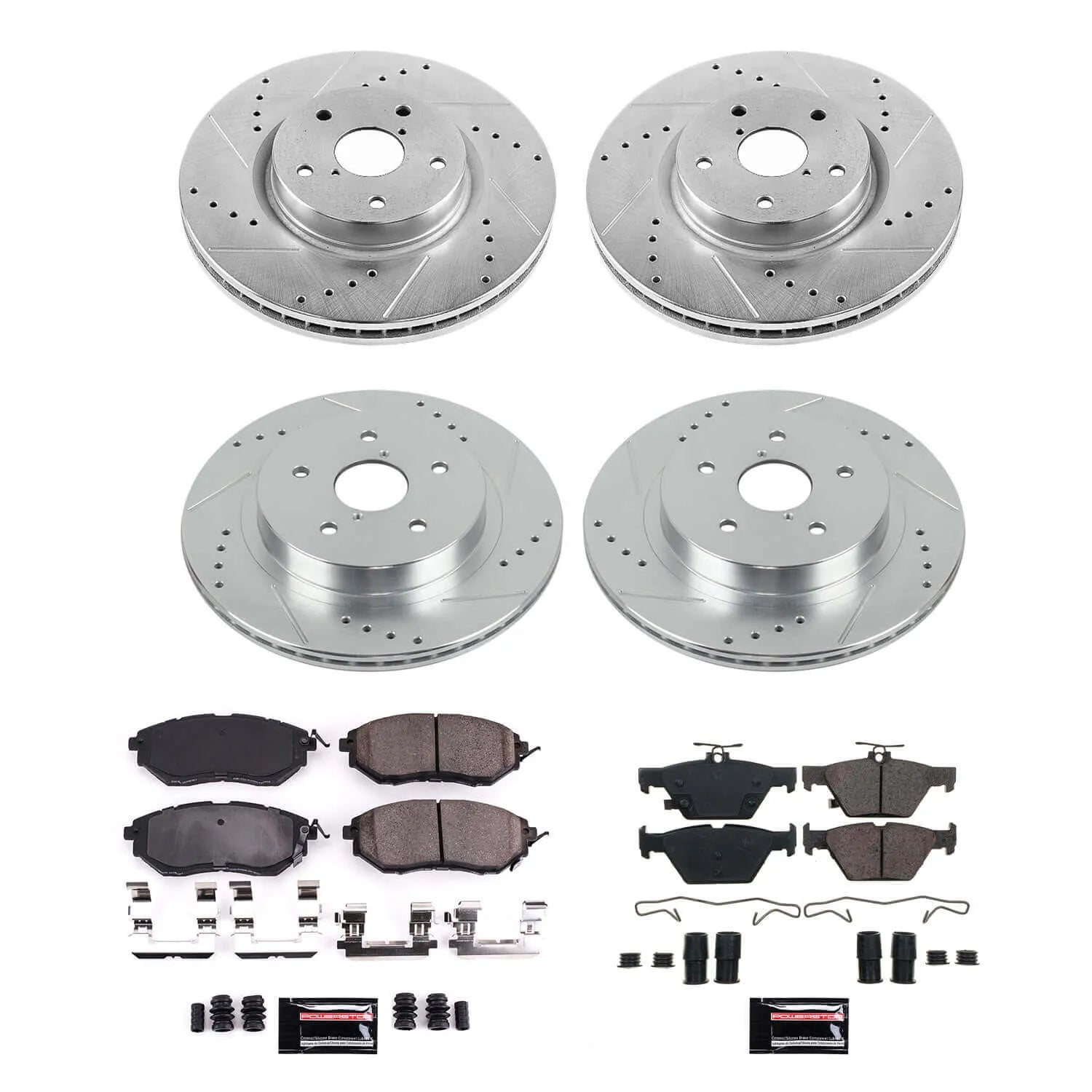 Power Stop K7028 - Z23 Evolution Sport Front And Rear Brake Kit