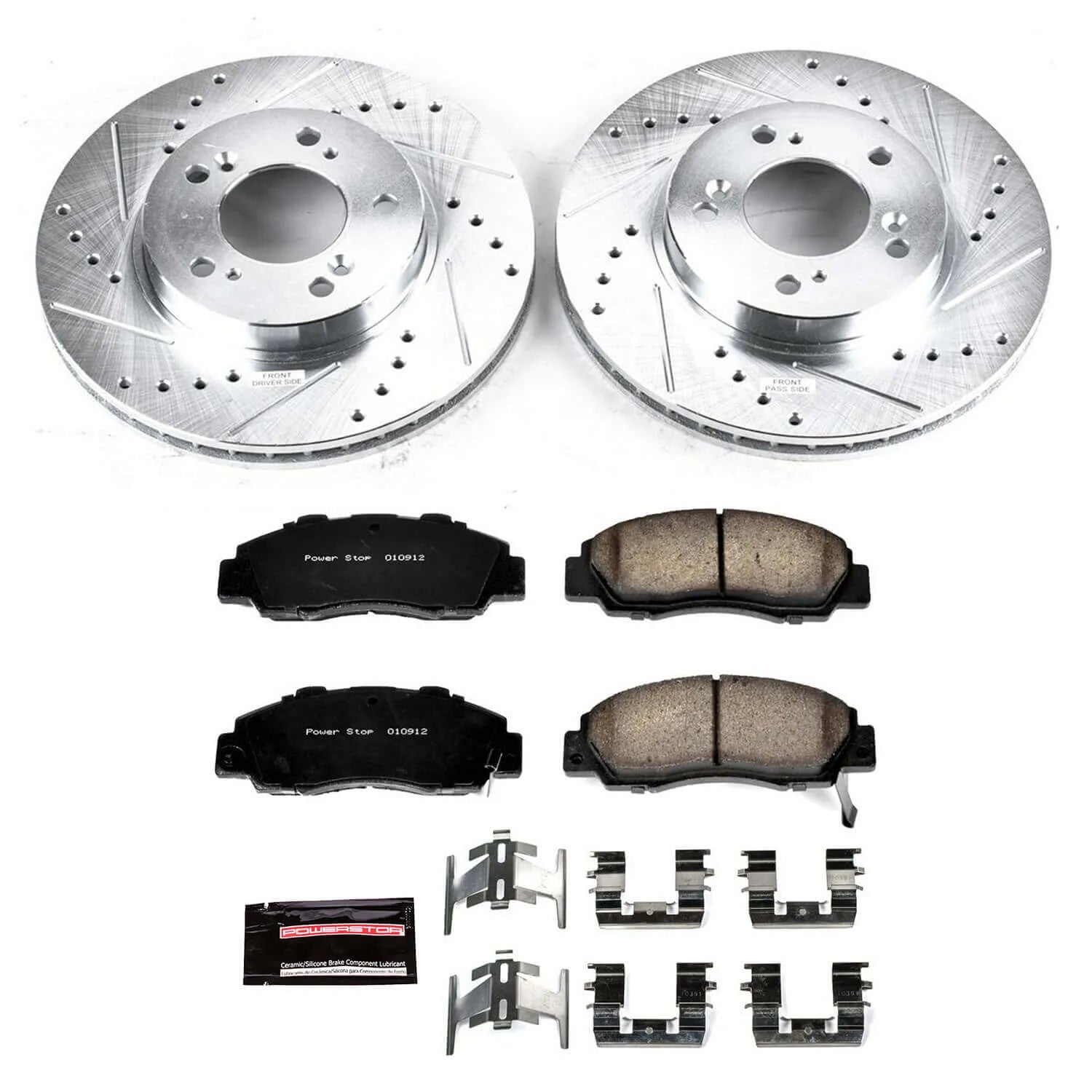 Power Stop K704 - Z23 Evolution Sport Performance 1-Click Brake Kit With Hardware (Front)