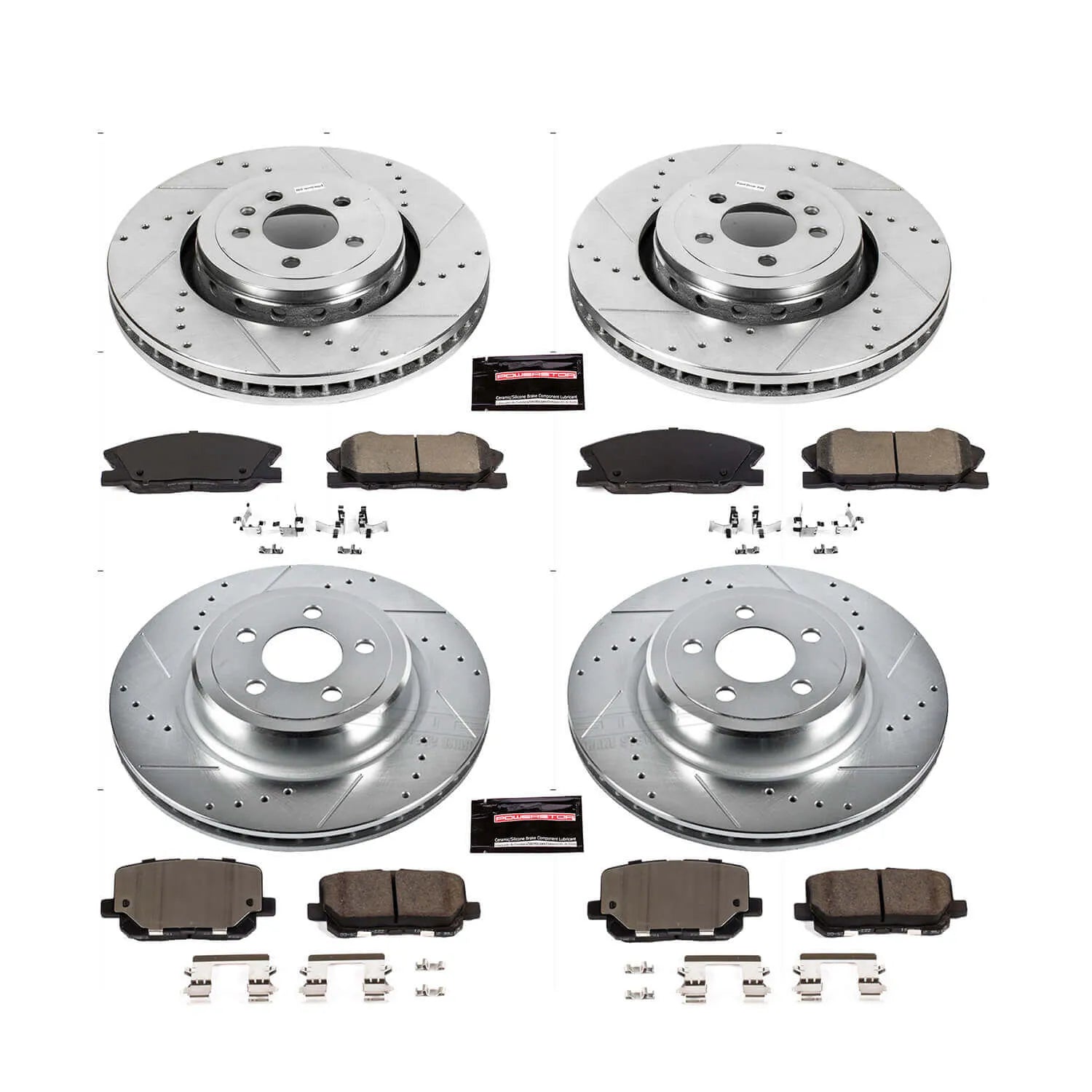 Power Stop K7051 - Z23 Evolution Sport Performance 1-Click Brake Kit With Hardware (Front And Rear)
