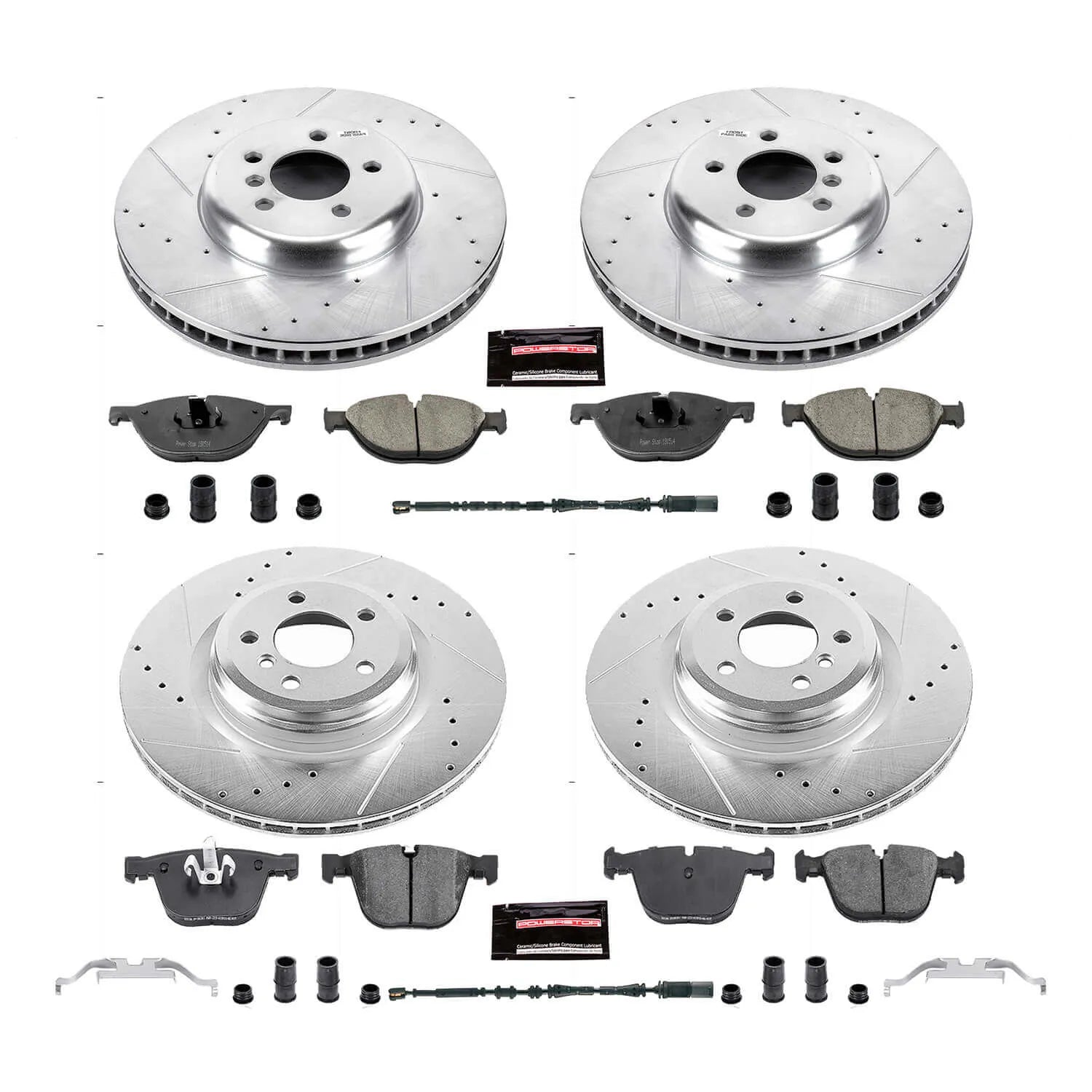 Power Stop K7098 - Z23 Evolution Sport Performance 1-Click Drilled And Slotted Front And Rear Brake Kit