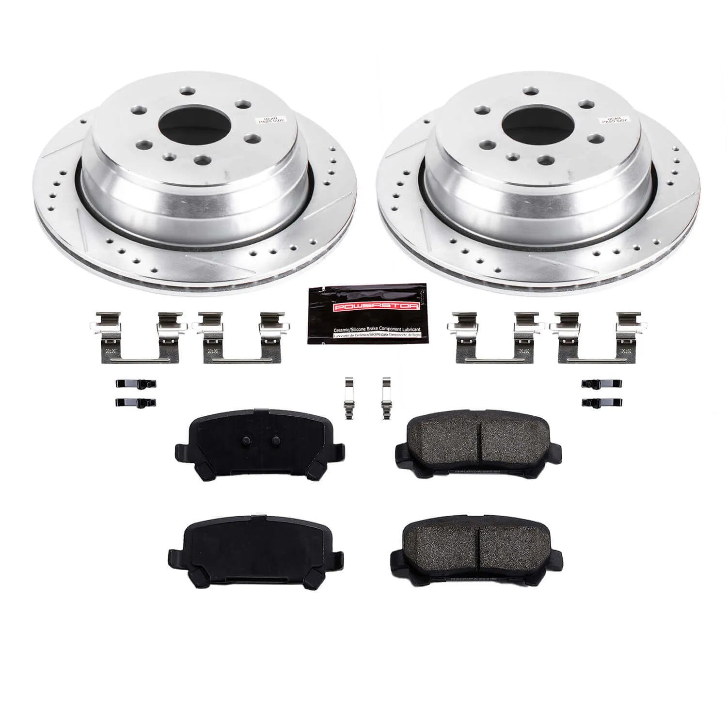 Power Stop K7127 - Z23 Evolution Sport Performance 1-Click Drilled And Slotted Rear Brake Kit