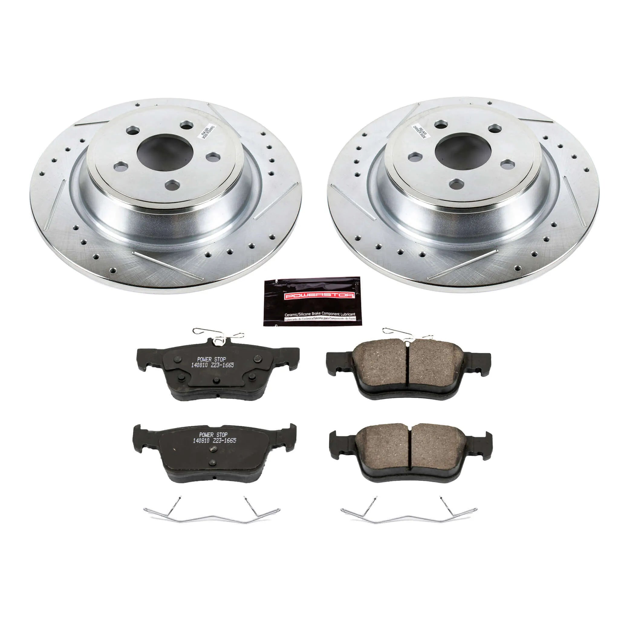 Power Stop K7144 - Z23 Evolution Sport Performance 1-Click Drilled And Slotted Rear Brake Kit