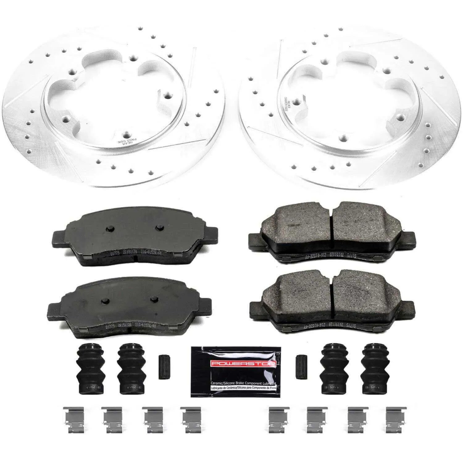 Power Stop K7145 - Z23 Evolution Sport Performance 1-Click Drilled And Slotted Rear Brake Kit