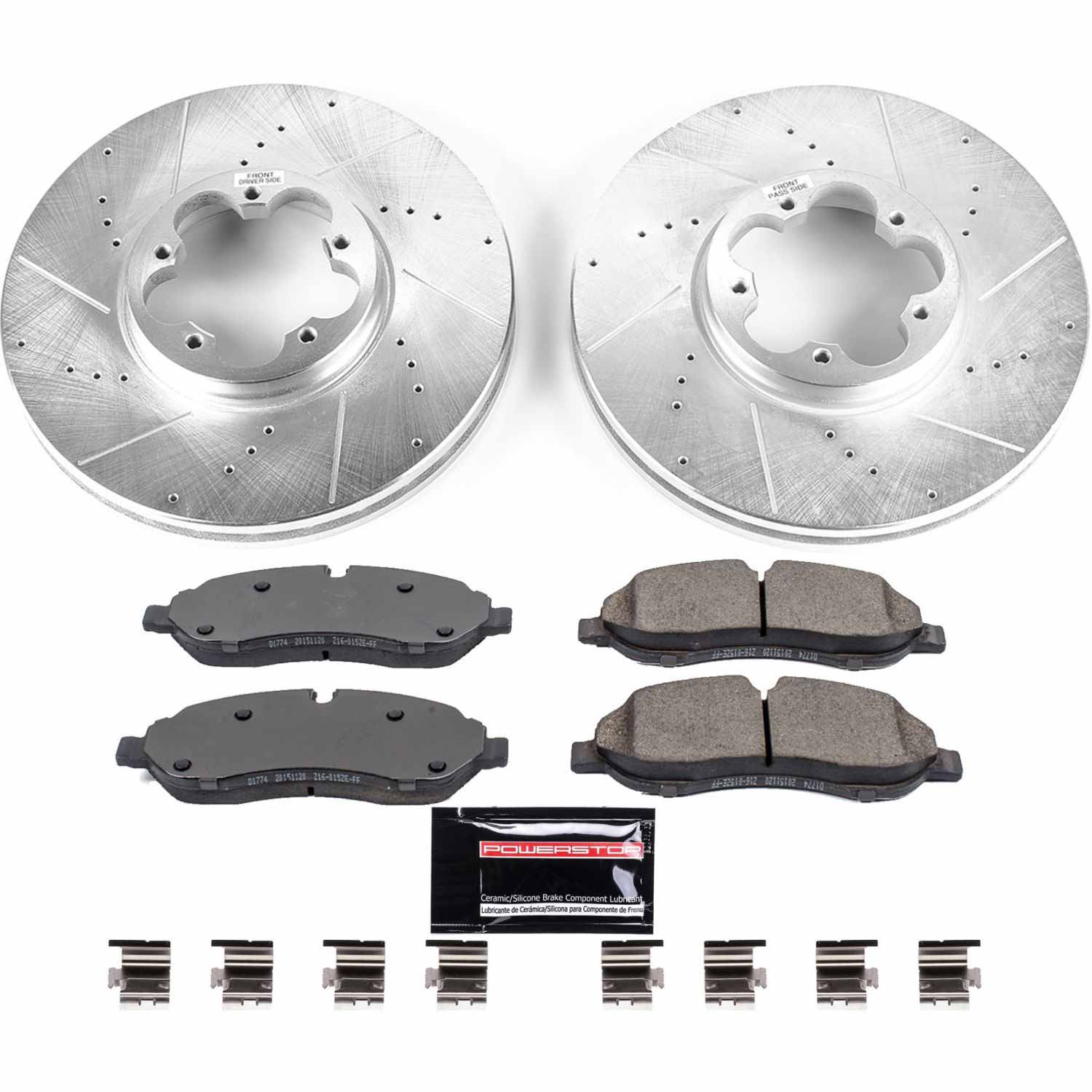 Power Stop K7150 - Z23 Evolution Sport Performance 1-Click Drilled And Slotted Front Brake Kit
