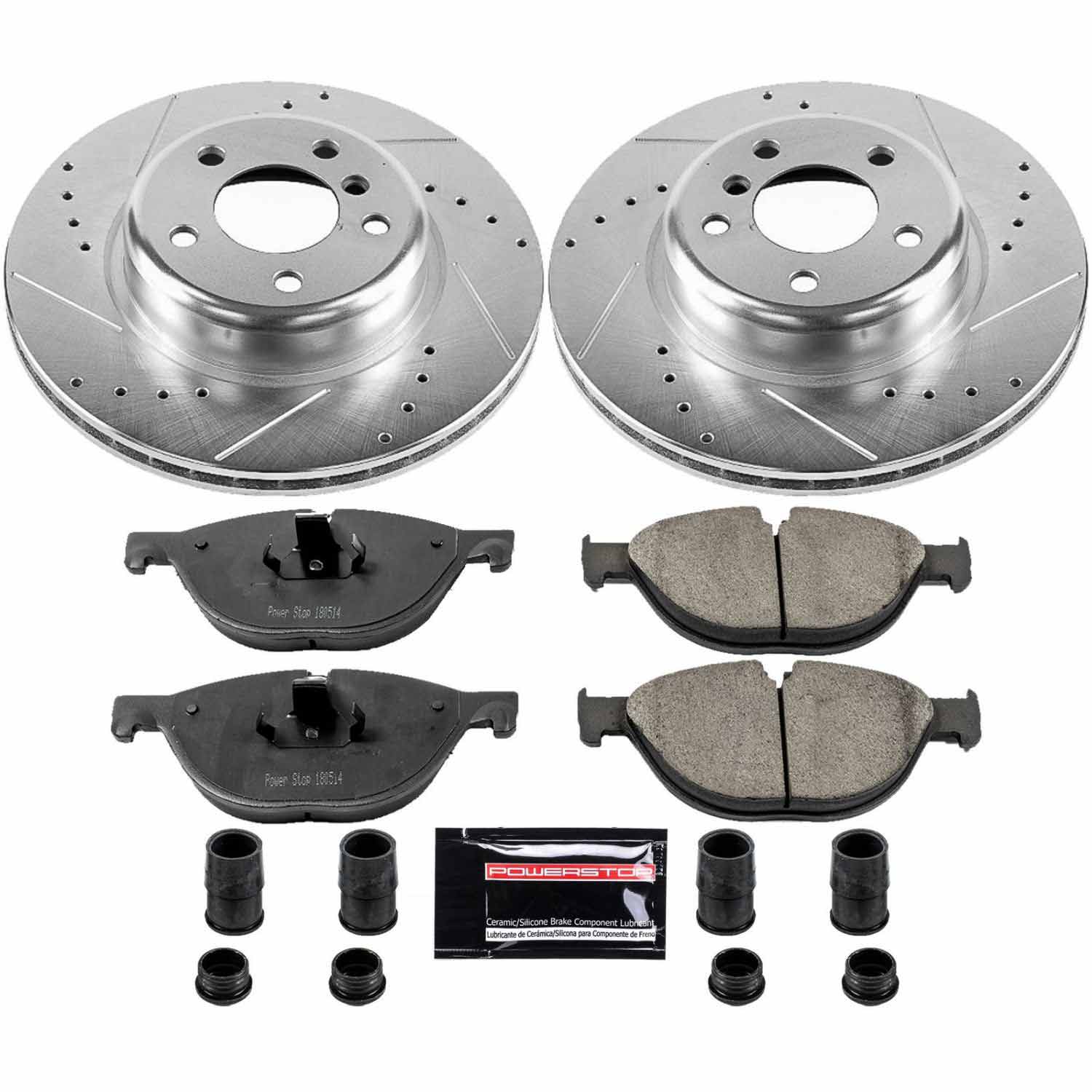 Power Stop K7162 - Z23 Evolution Sport Performance 1-Click Drilled And Slotted Front Brake Kit