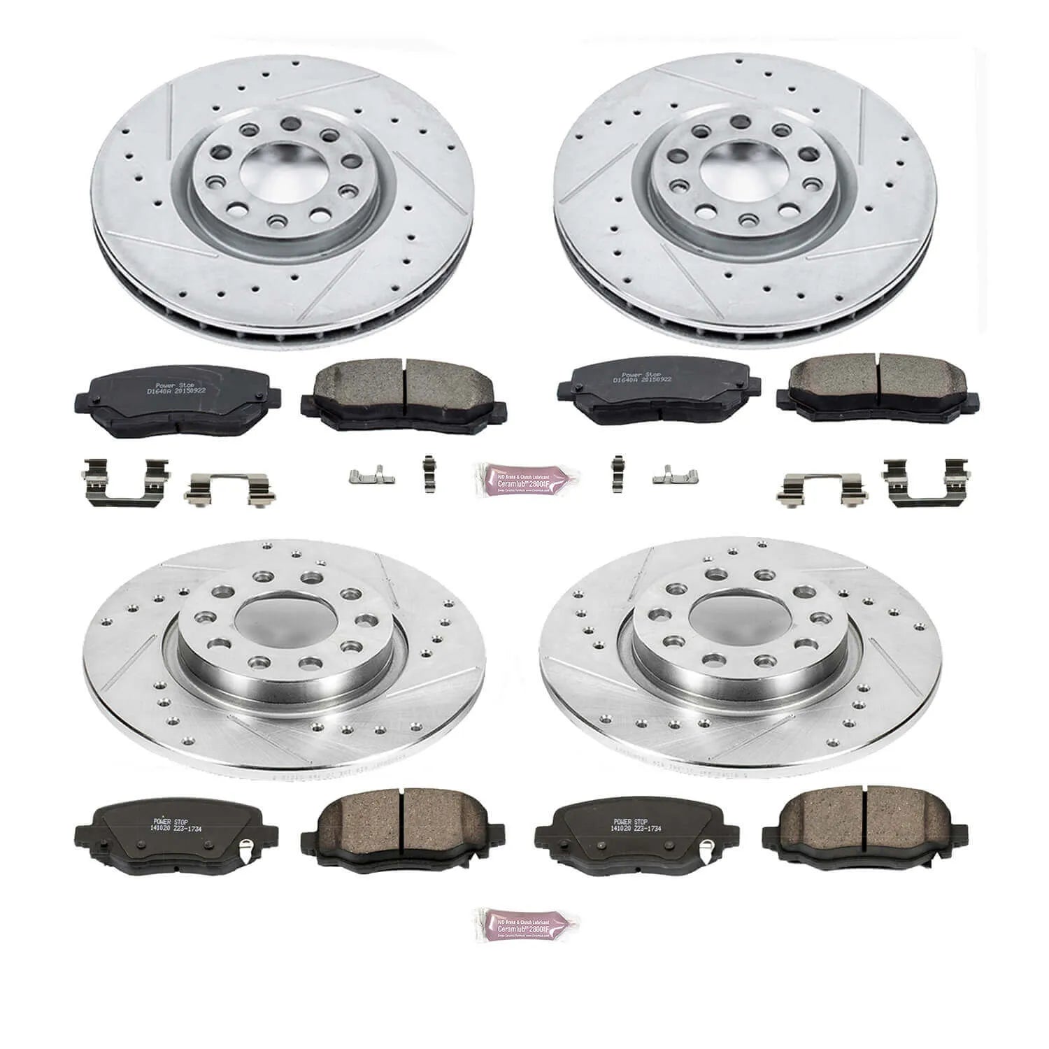 Power Stop K7288 - Z23 Evolution Sport Performance 1-Click Brake Kit (Front And Rear)