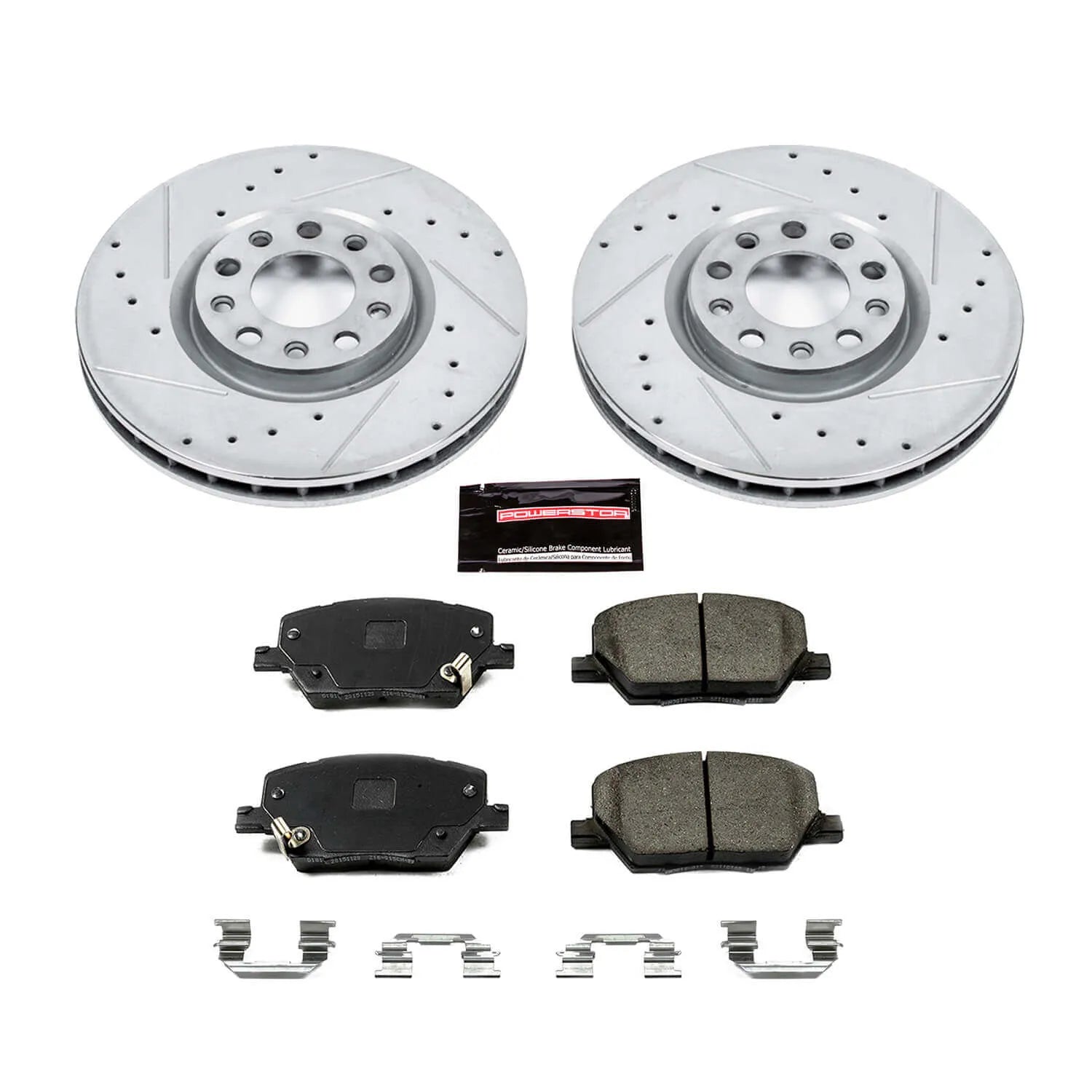 Power Stop K7299 - Z23 Evolution Sport Performance 1-Click Drilled And Slotted Front Brake Kit