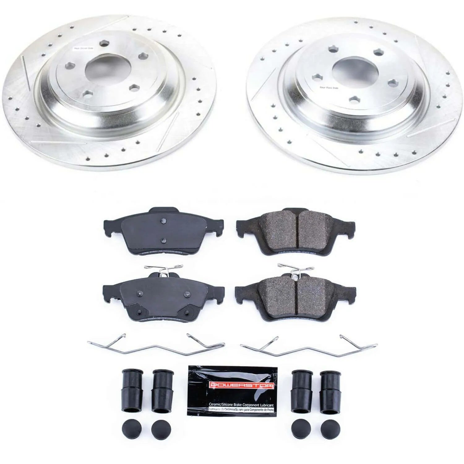 Power Stop K7320 - Z23 Evolution Sport Performance 1-Click Drilled And Slotted Rear Brake Kit