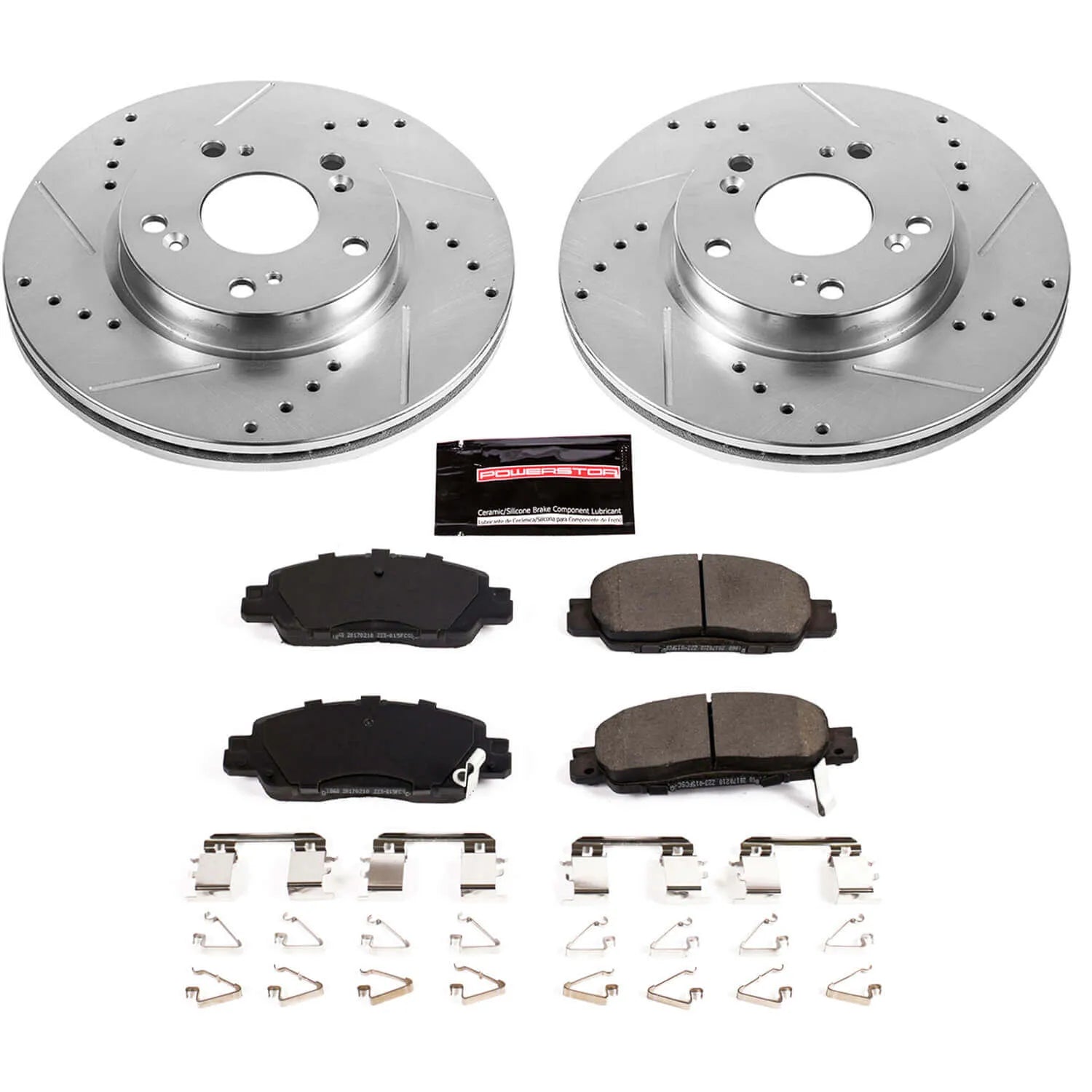 Power Stop K7345 - Z23 Evolution Sport Performance 1-Click Drilled And Slotted Front Brake Kit