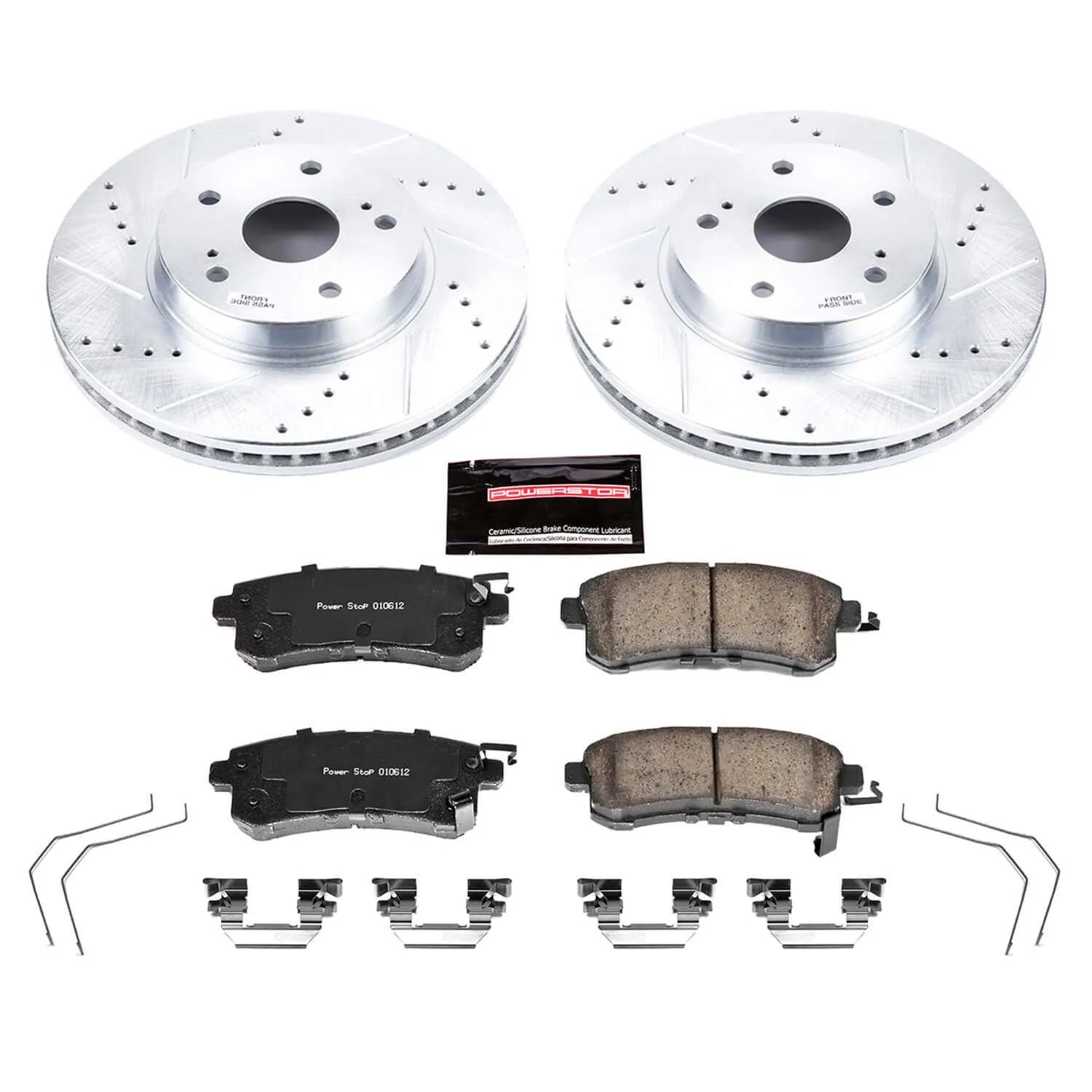 Power Stop K7356 - Z23 Evolution Sport Performance 1-Click Drilled And Slotted Front Brake Kit