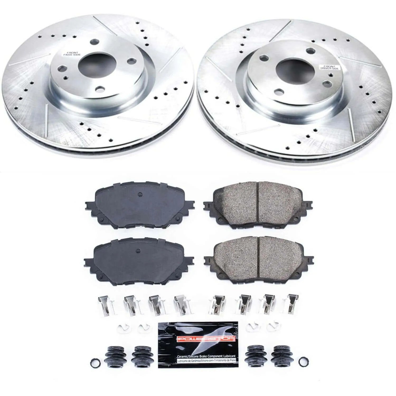 Power Stop K7358 - Z23 Evolution Sport Performance 1-Click Drilled And Slotted Front Brake Kit