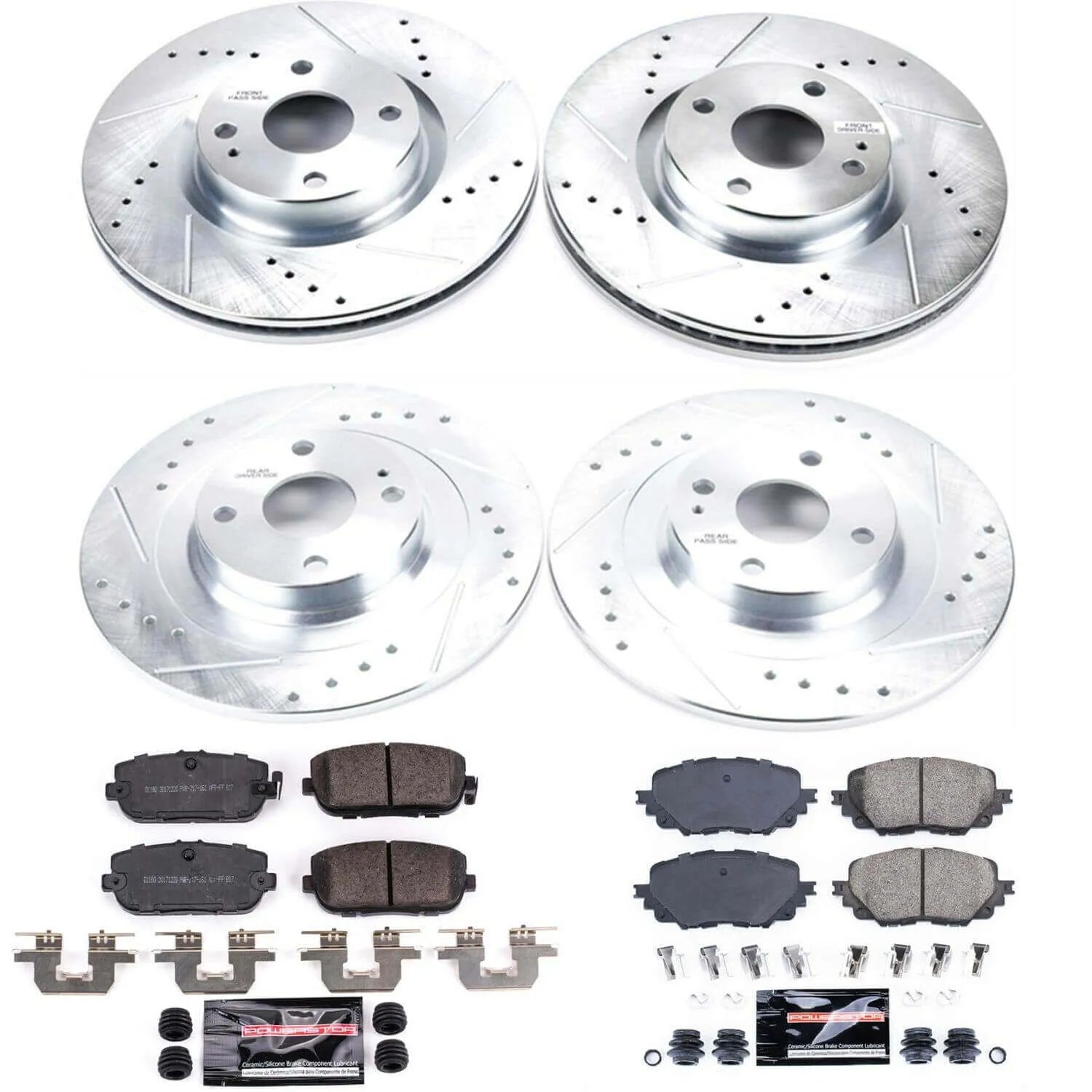 Power Stop K7359 - Z23 Evolution Sport Performance 1-Click Drilled And Slotted Front And Rear Brake Kit