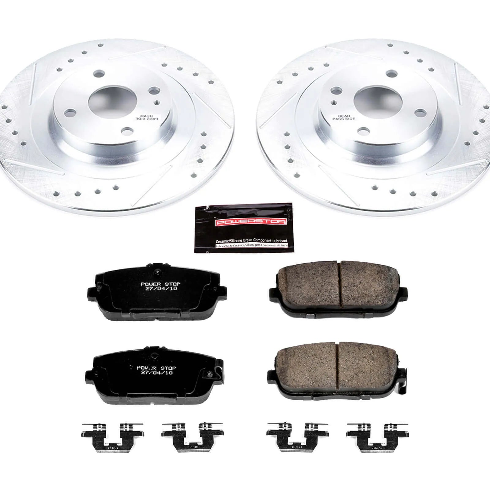 Power Stop K7362 - Z23 Evolution Sport Performance 1-Click Drilled And Slotted Rear Brake Kit