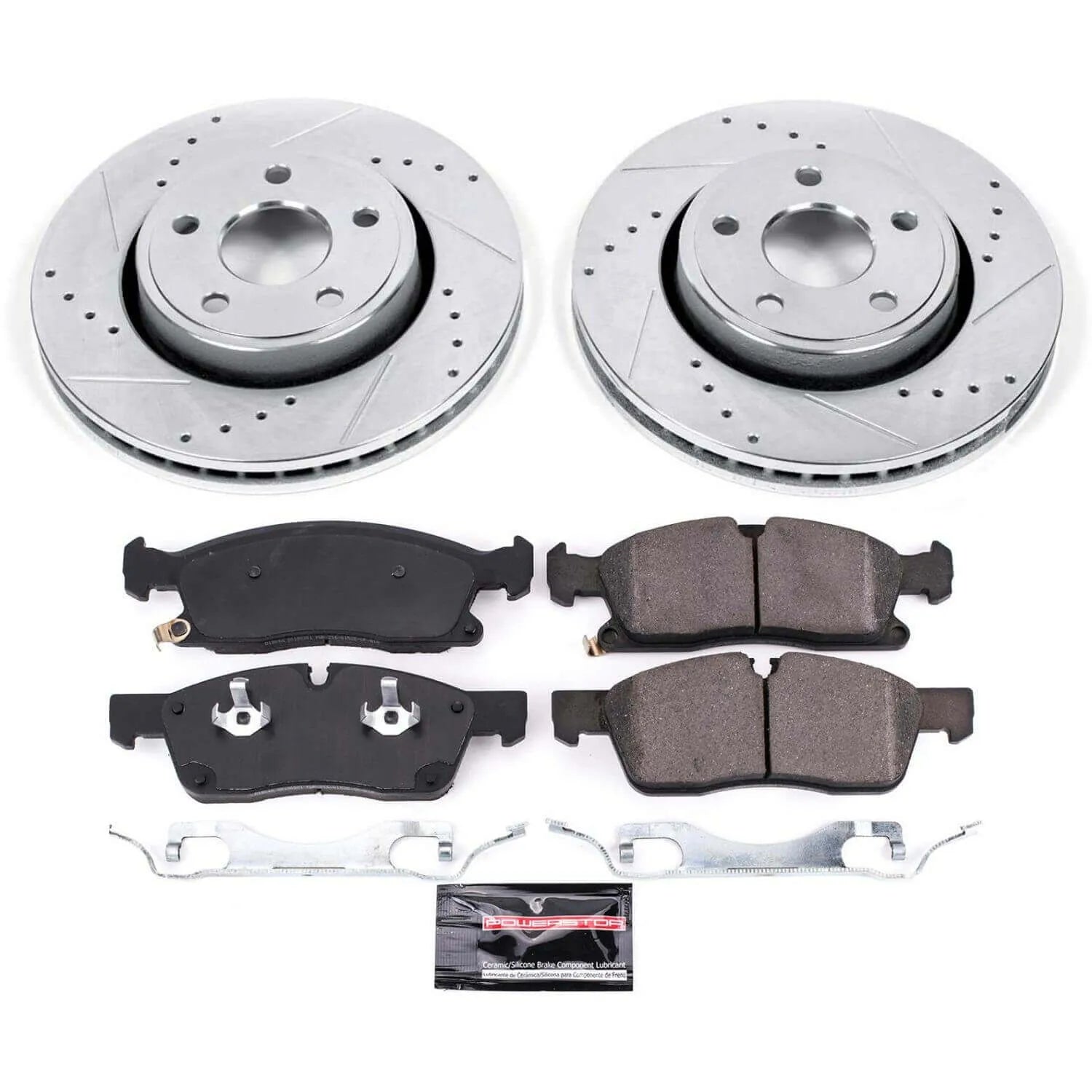 Power Stop K7412 - Z23 Evolution Sport Performance 1-Click Drilled And Slotted Front Brake Kit