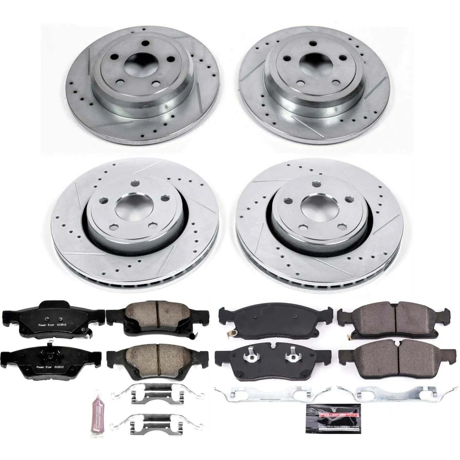 Power Stop K7413 - Z23 Evolution Sport Performance 1-Click Drilled And Slotted Front And Rear Brake Kit