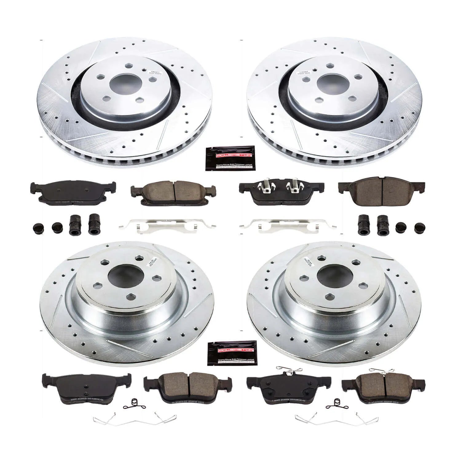 Power Stop K7416 - Z23 Evolution Sport Performance 1-Click Drilled And Slotted Front And Rear Brake Kit