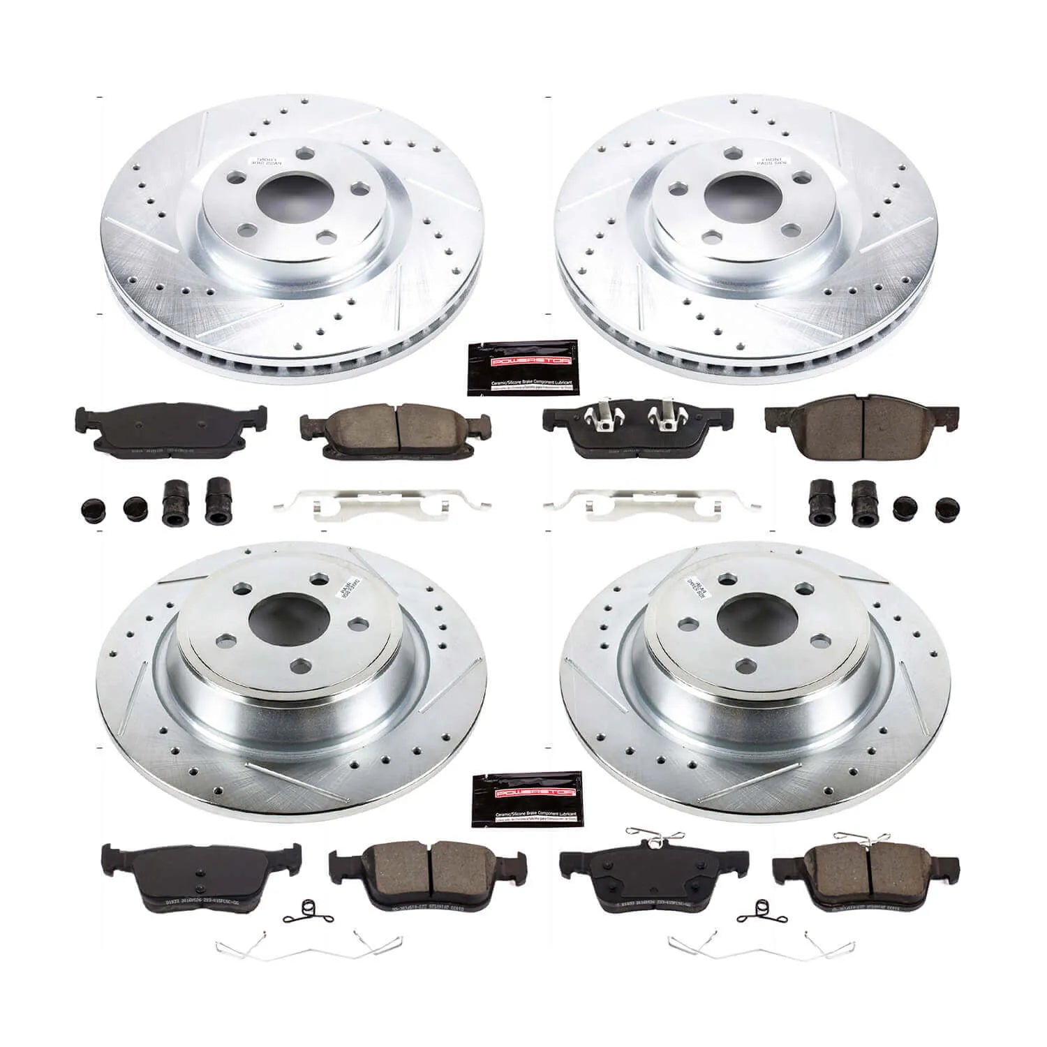 Power Stop K7419 - Z23 Evolution Sport Performance 1-Click Drilled And Slotted Front And Rear Brake Kit