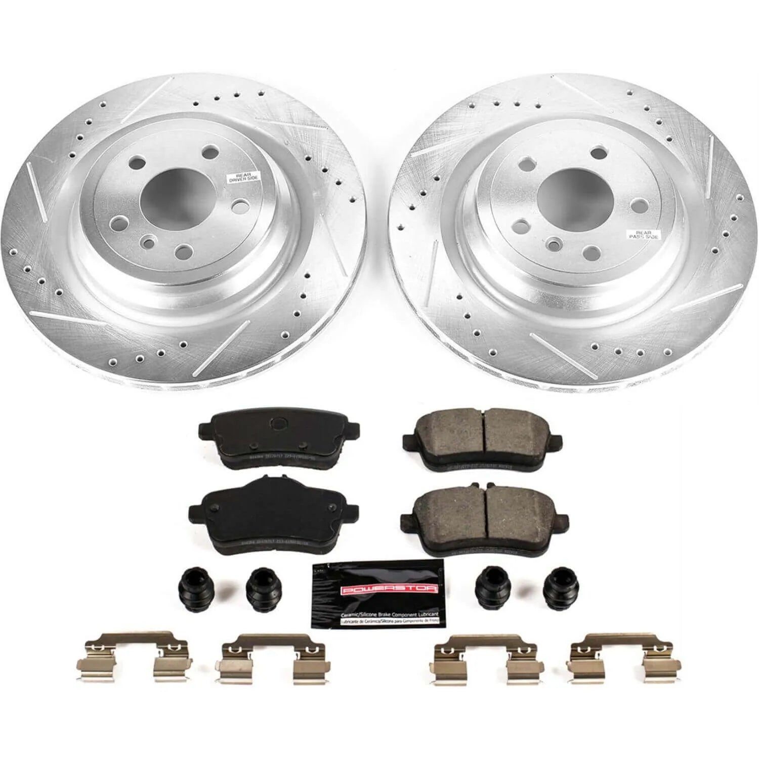 Power Stop K7438 - Z23 Evolution Sport Performance 1-Click Drilled And Slotted Rear Brake Kit