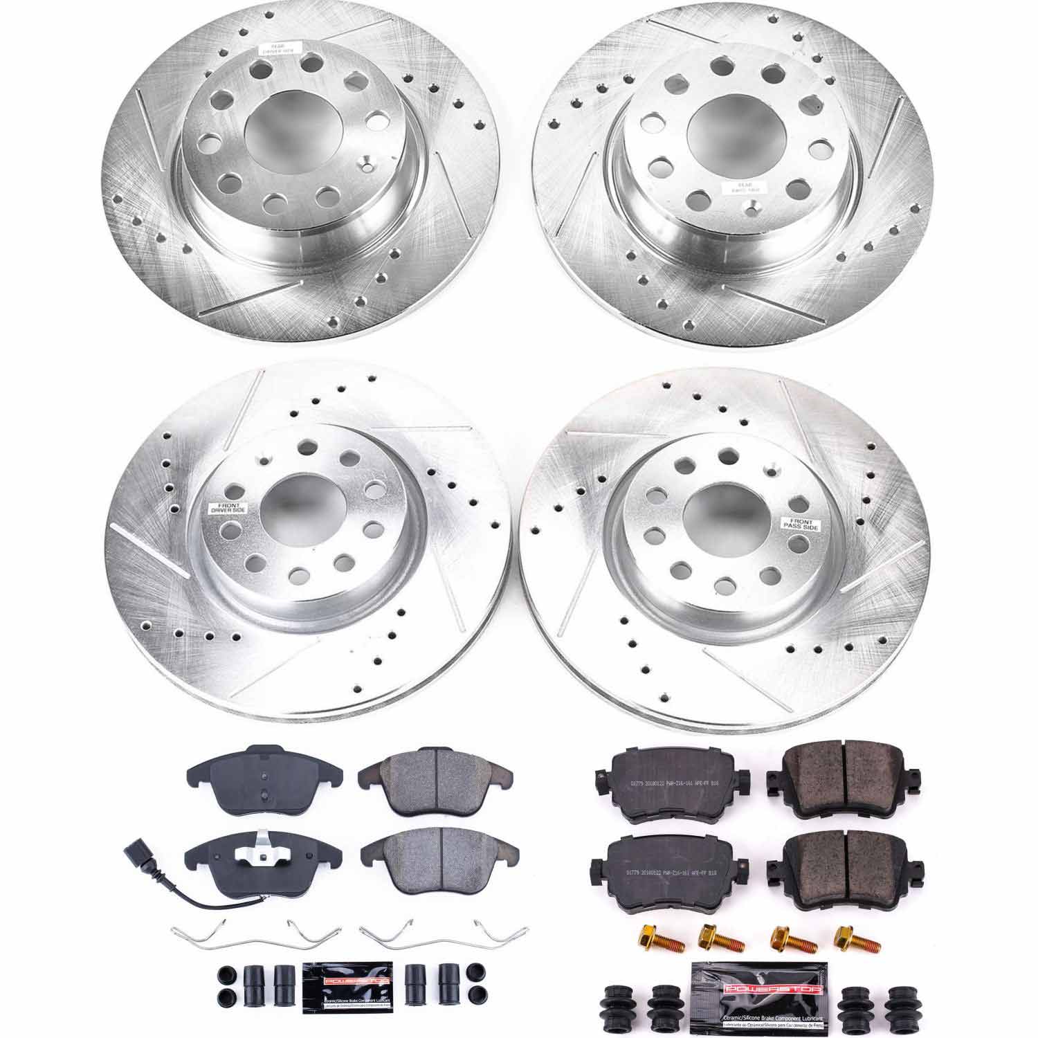 Power Stop K7501 - Z23 Evolution Sport Performance 1-Click Drilled And Slotted Front And Rear Brake Kit
