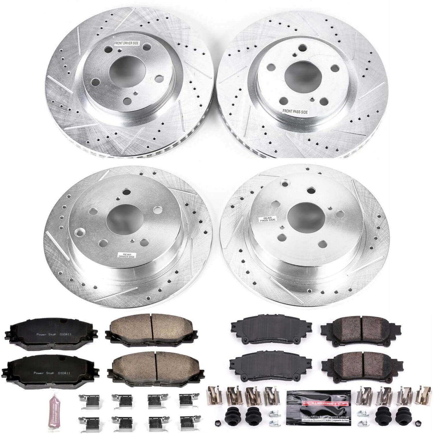 Power Stop K7503 - Z23 Evolution Sport Performance 1-Click Drilled And Slotted Front And Rear Brake Kit