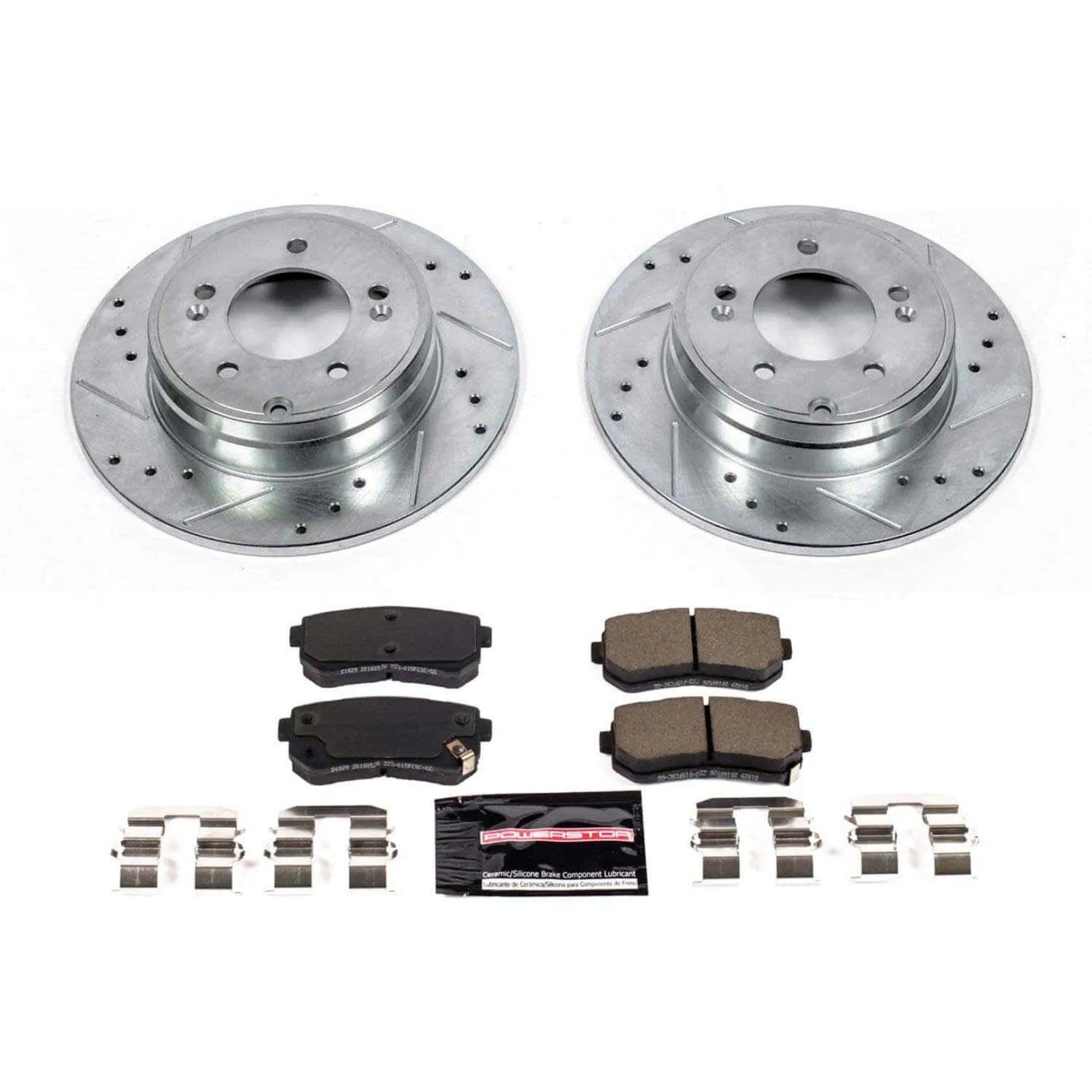 Power Stop K7505 - Z23 Evolution Sport Performance 1-Click Drilled And Slotted Rear Brake Kit