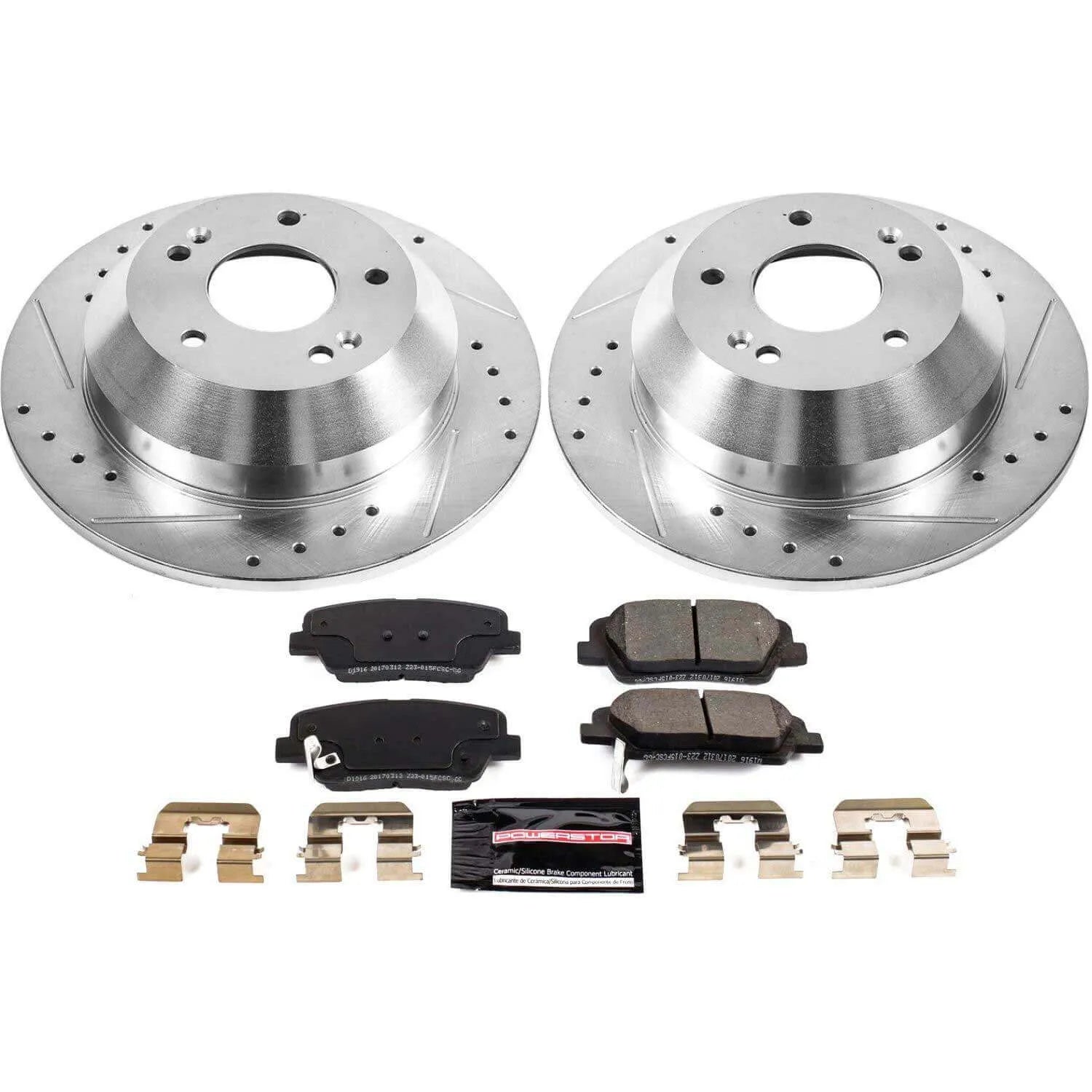 Power Stop K7507 - Z23 Evolution Sport Performance 1-Click Drilled And Slotted Rear Brake Kit