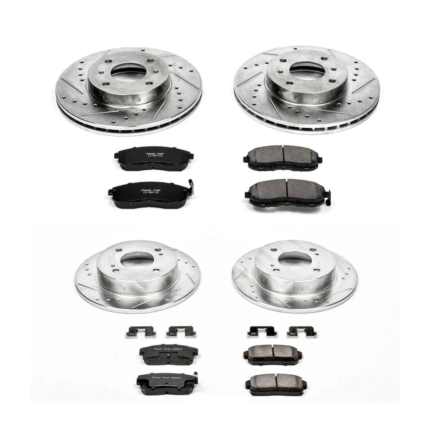 Power Stop K751 - Z23 Evolution Sport Performance 1-Click Brake Kit With Hardware (Front And Rear)