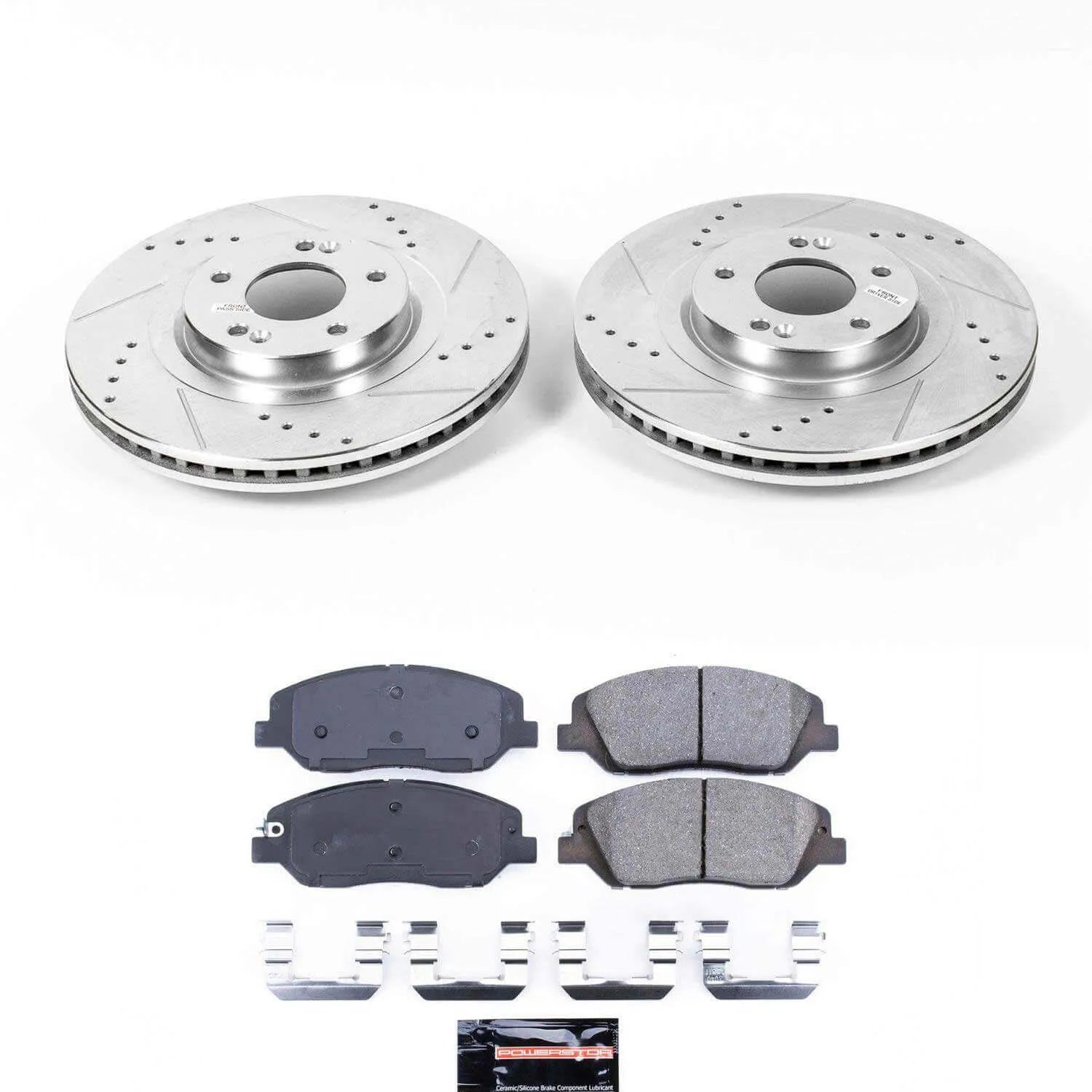 Power Stop K7513 - Z23 Evolution Sport Performance 1-Click Drilled And Slotted Front Brake Kit