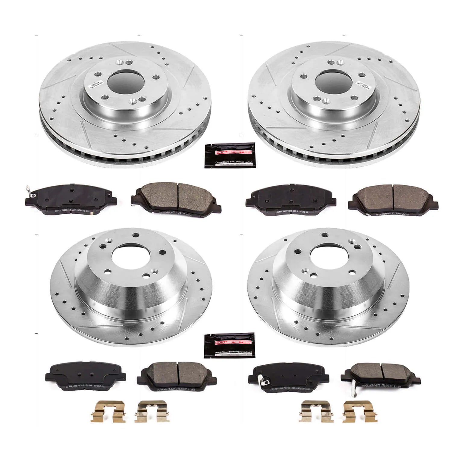 Power Stop K7514 - Z23 Evolution Sport Performance 1-Click Drilled And Slotted Front And Rear Brake Kit