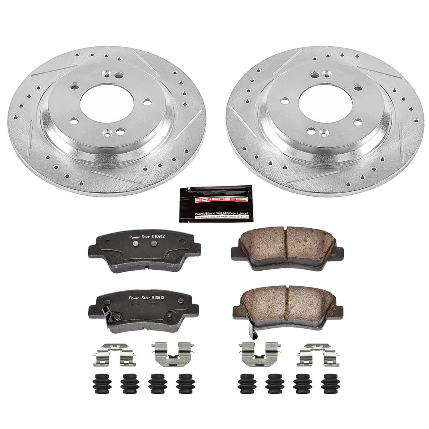 Power Stop K7524 - Z23 Evolution Sport Performance 1-Click Drilled And Slotted Rear Brake Kit