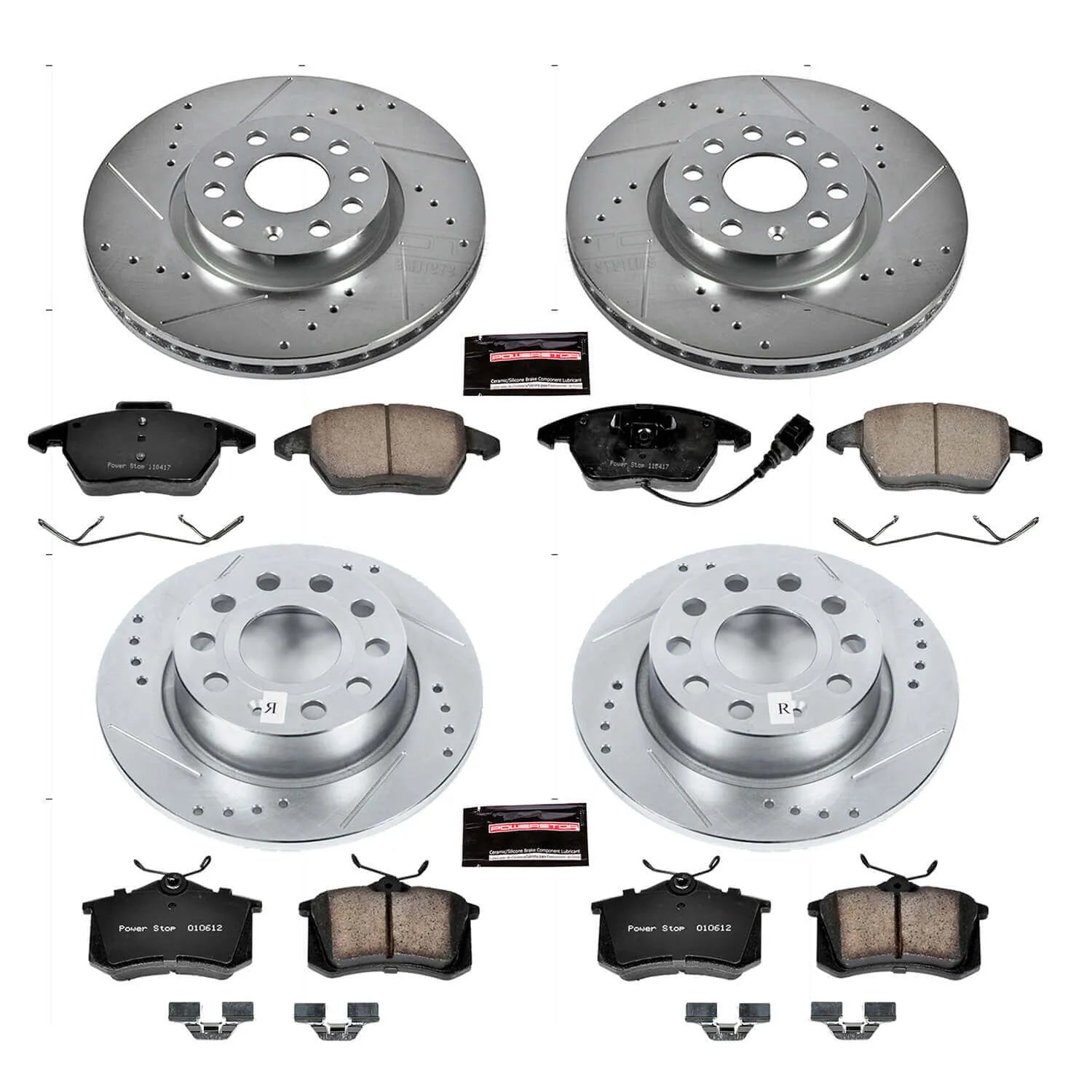 Power Stop K7530 - Z23 Evolution Sport Performance 1-Click Drilled And Slotted Front And Rear Brake Kit