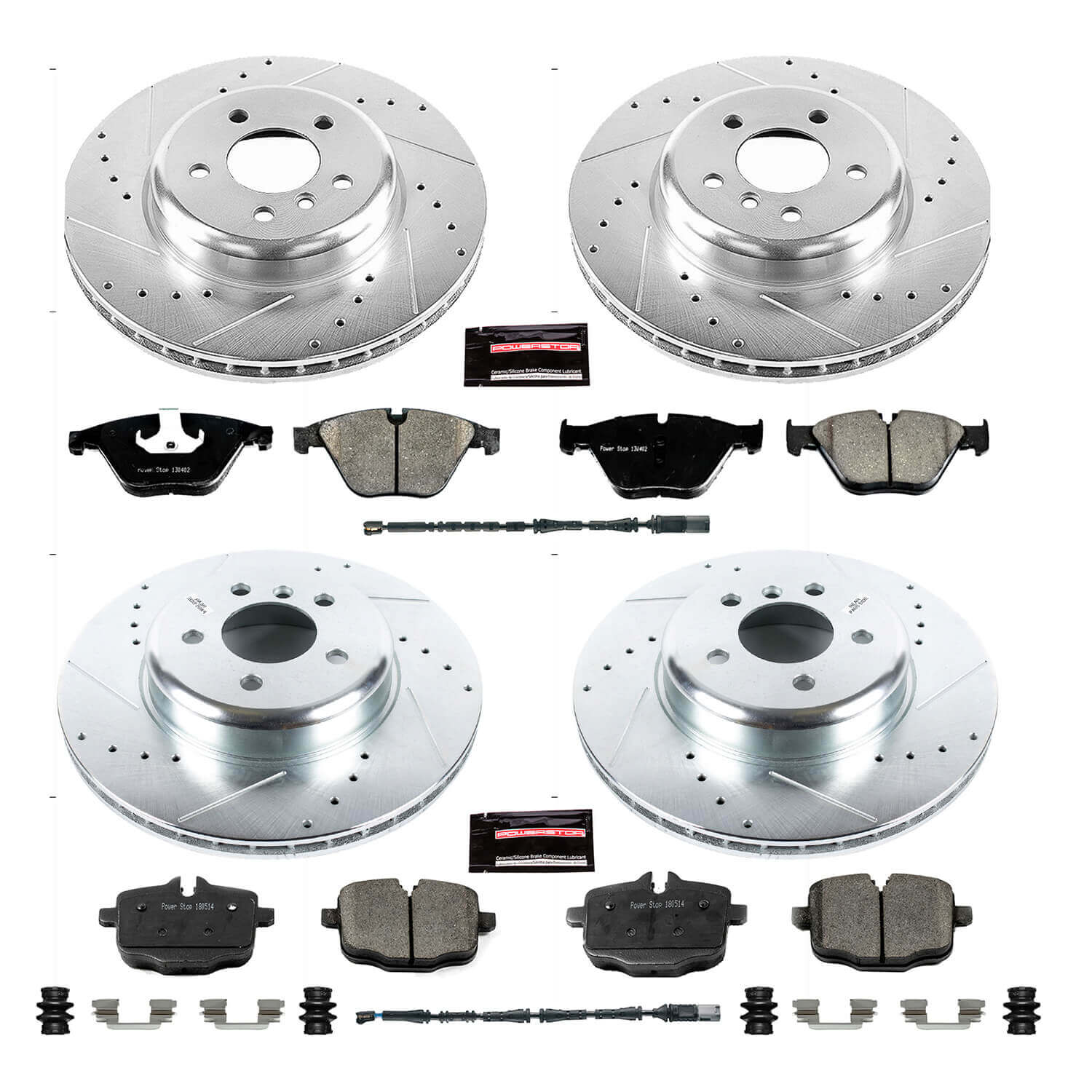 Power Stop K7552 - Z23 Evolution Sport Performance 1-Click Drilled And Slotted Front And Rear Brake Kit