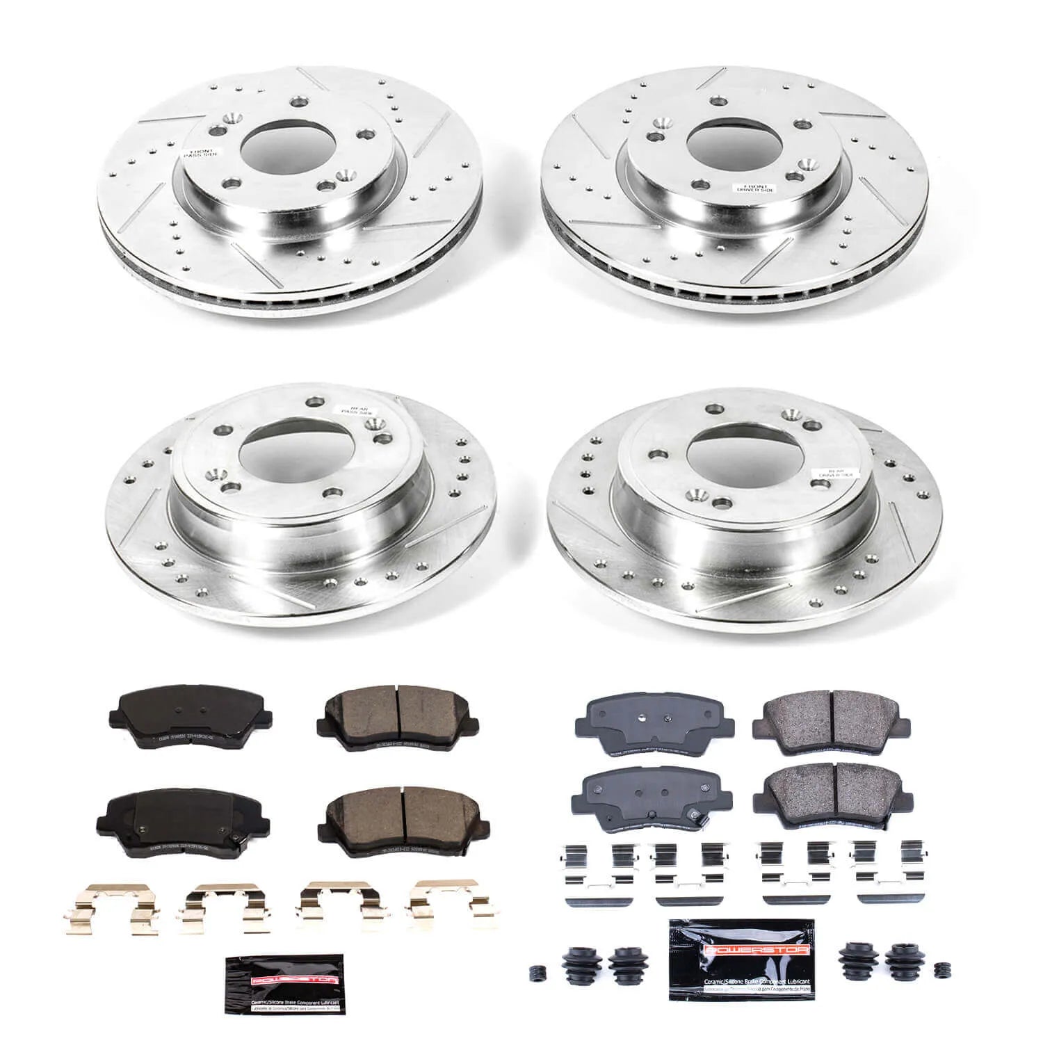 Power Stop K7582 - Z23 Evolution Sport Performance 1-Click Drilled And Slotted Front And Rear Brake Kit