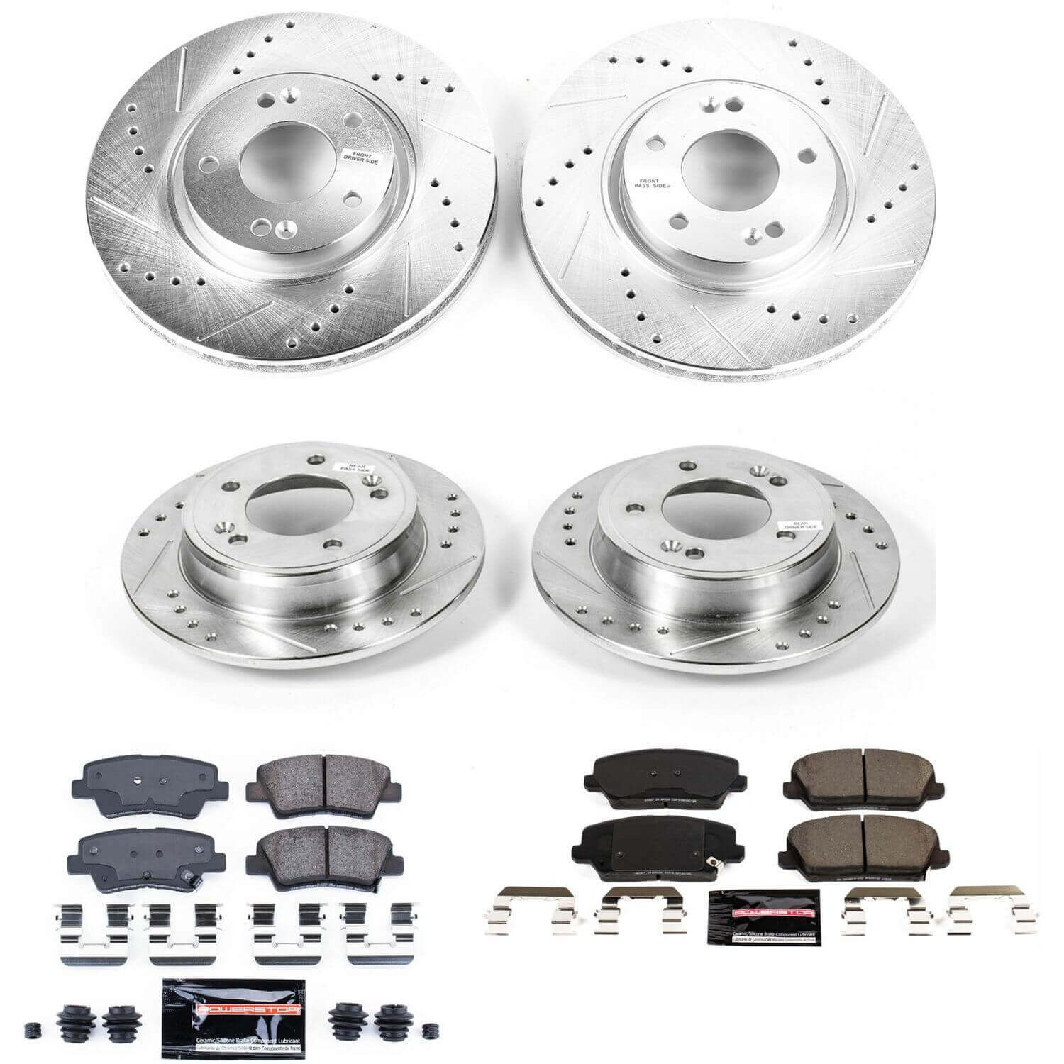Power Stop K7583 - Z23 Evolution Sport Performance 1-Click Drilled And Slotted Front And Rear Brake Kit