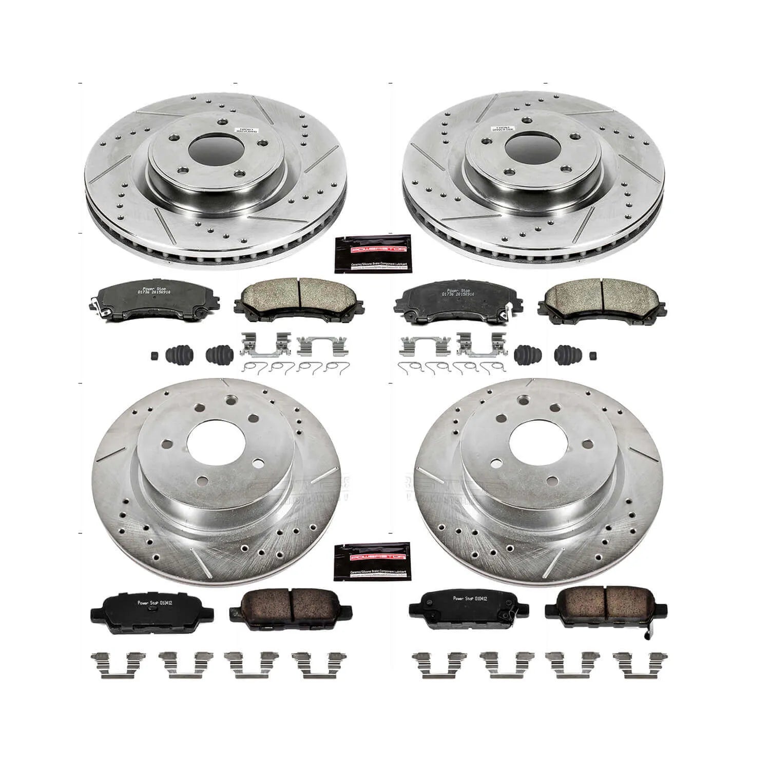 Power Stop K7584 - Z23 Evolution Sport Performance 1-Click Drilled And Slotted Front And Rear Brake Kit