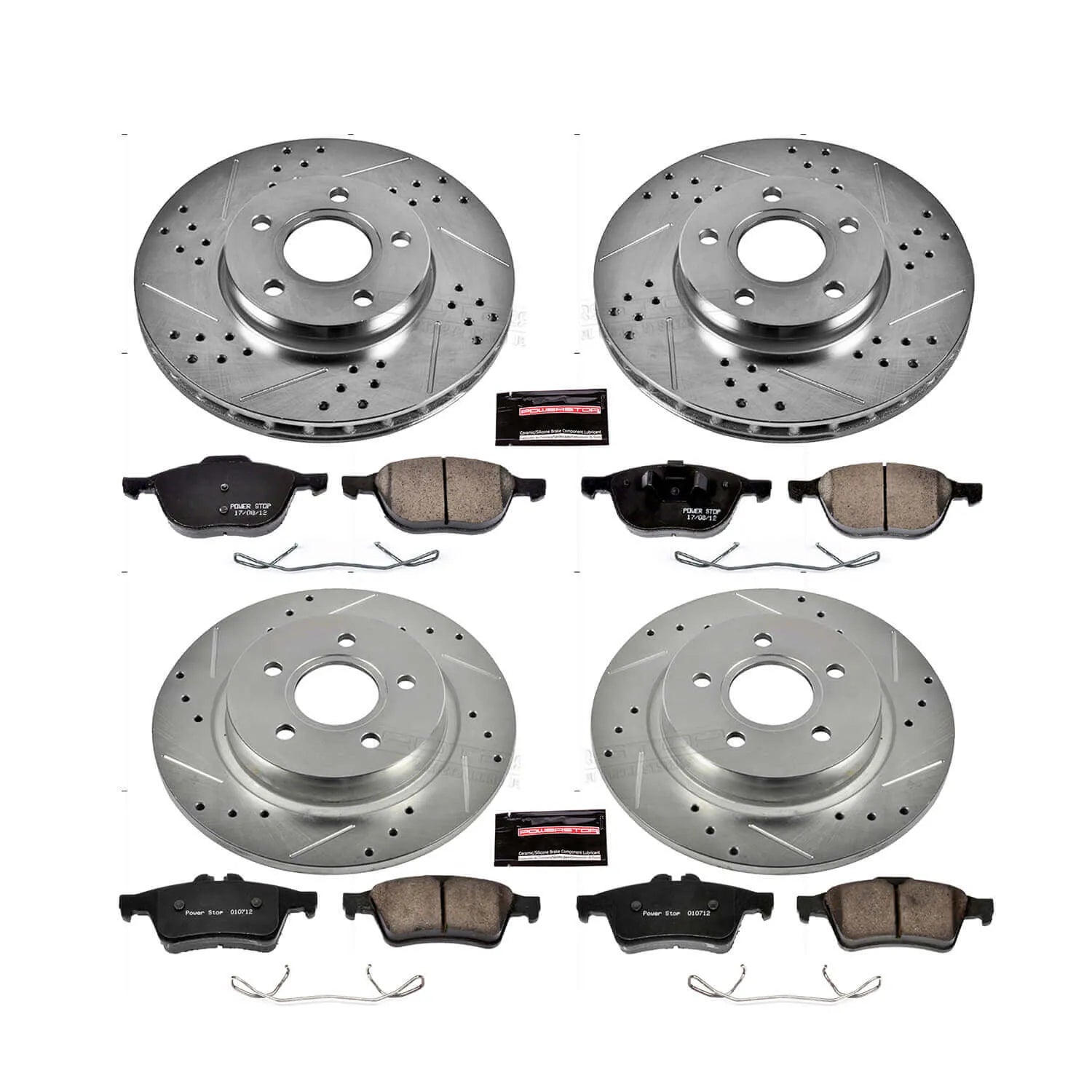 Power Stop K7635 - Z23 Evolution Sport Performance 1-Click Drilled And Slotted Front And Rear Brake Kit