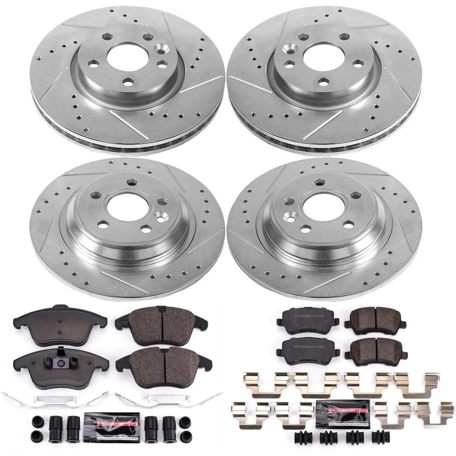 Power Stop K7636 - Z23 Evolution Sport Performance 1-Click Drilled And Slotted Front And Rear Brake Kit