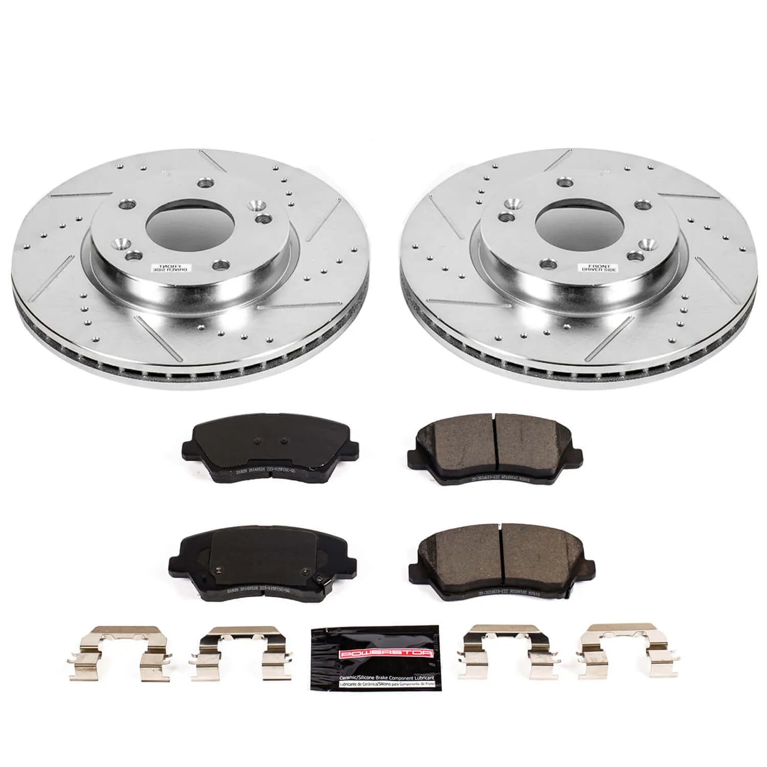 Power Stop K7672 - Z23 Evolution Sport Performance 1-Click Drilled And Slotted Front Brake Kit