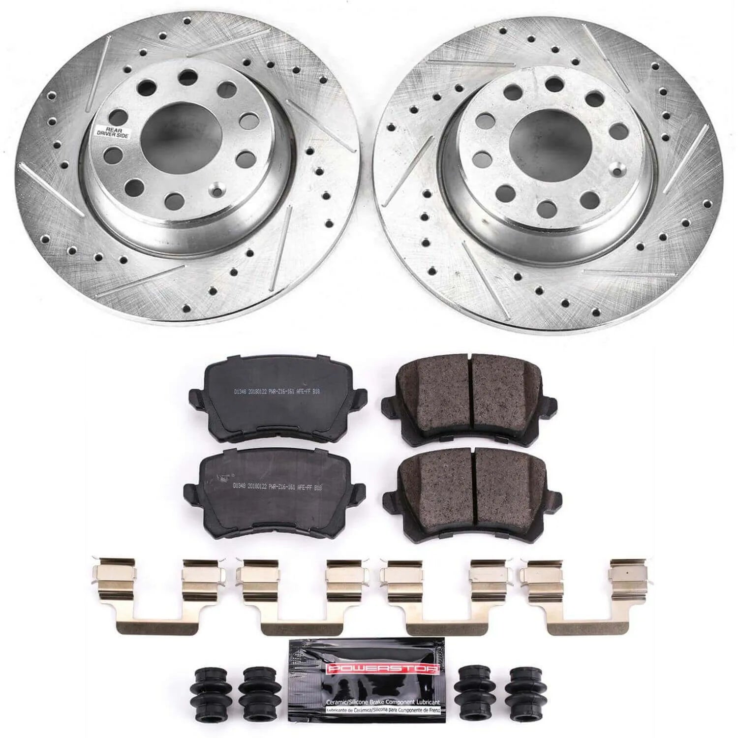 Power Stop K7811 - Z23 Evolution Sport Performance 1-Click Drilled And Slotted Rear Brake Kit