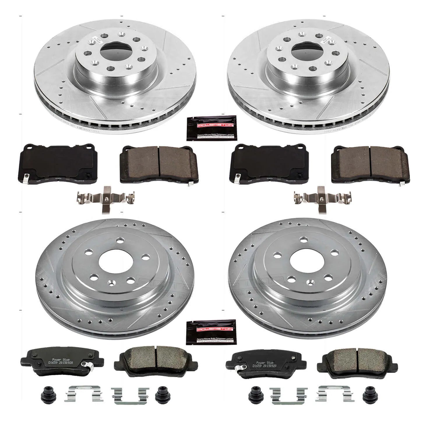 Power Stop K7817 - Z23 Evolution Sport Performance 1-Click Drilled And Slotted Front And Rear Brake Kit