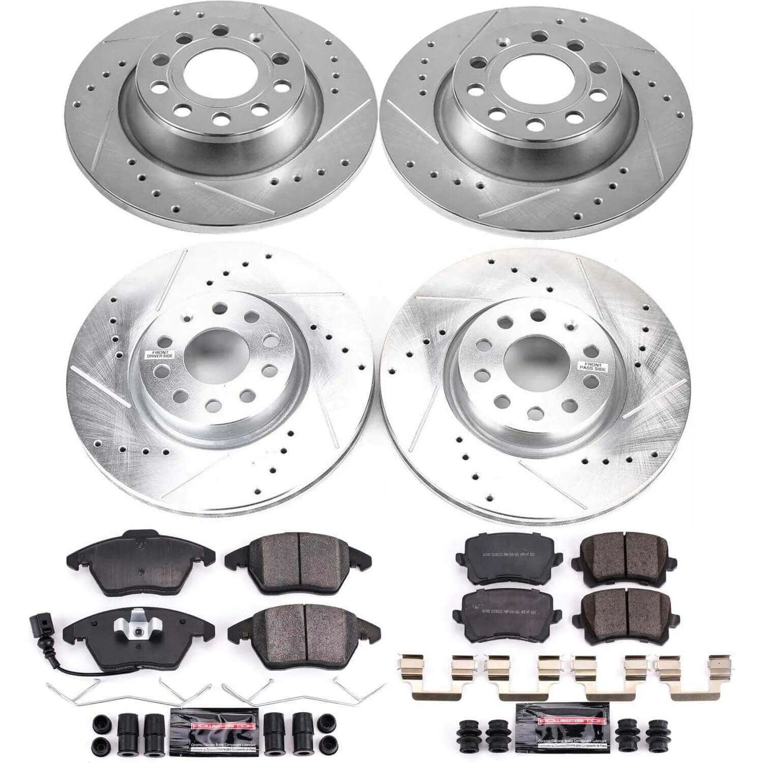 Power Stop K7836 - Z23 Evolution Sport Performance 1-Click Drilled And Slotted Front And Rear Brake Kit
