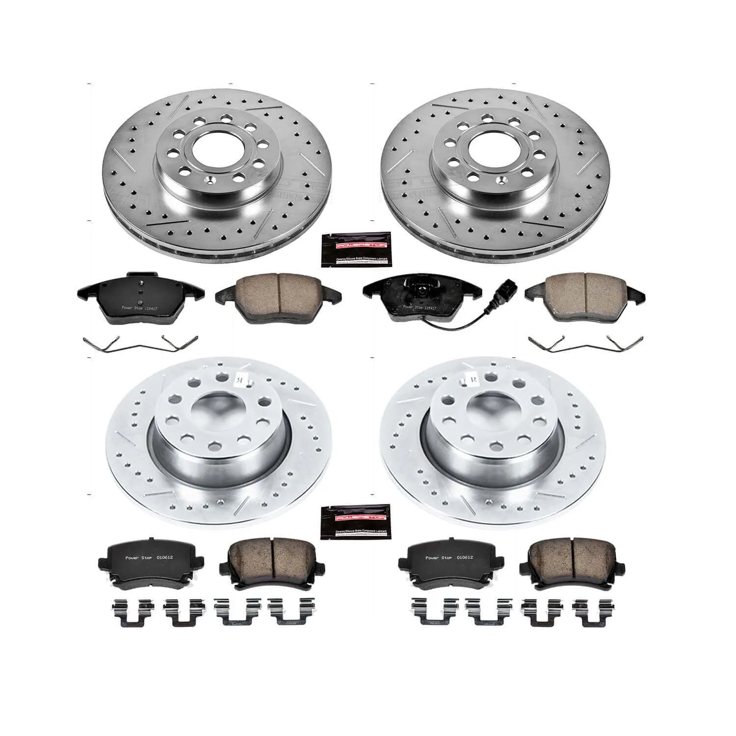 Power Stop K7837 - Z23 Evolution Sport Performance 1-Click Drilled And Slotted Front And Rear Brake Kit