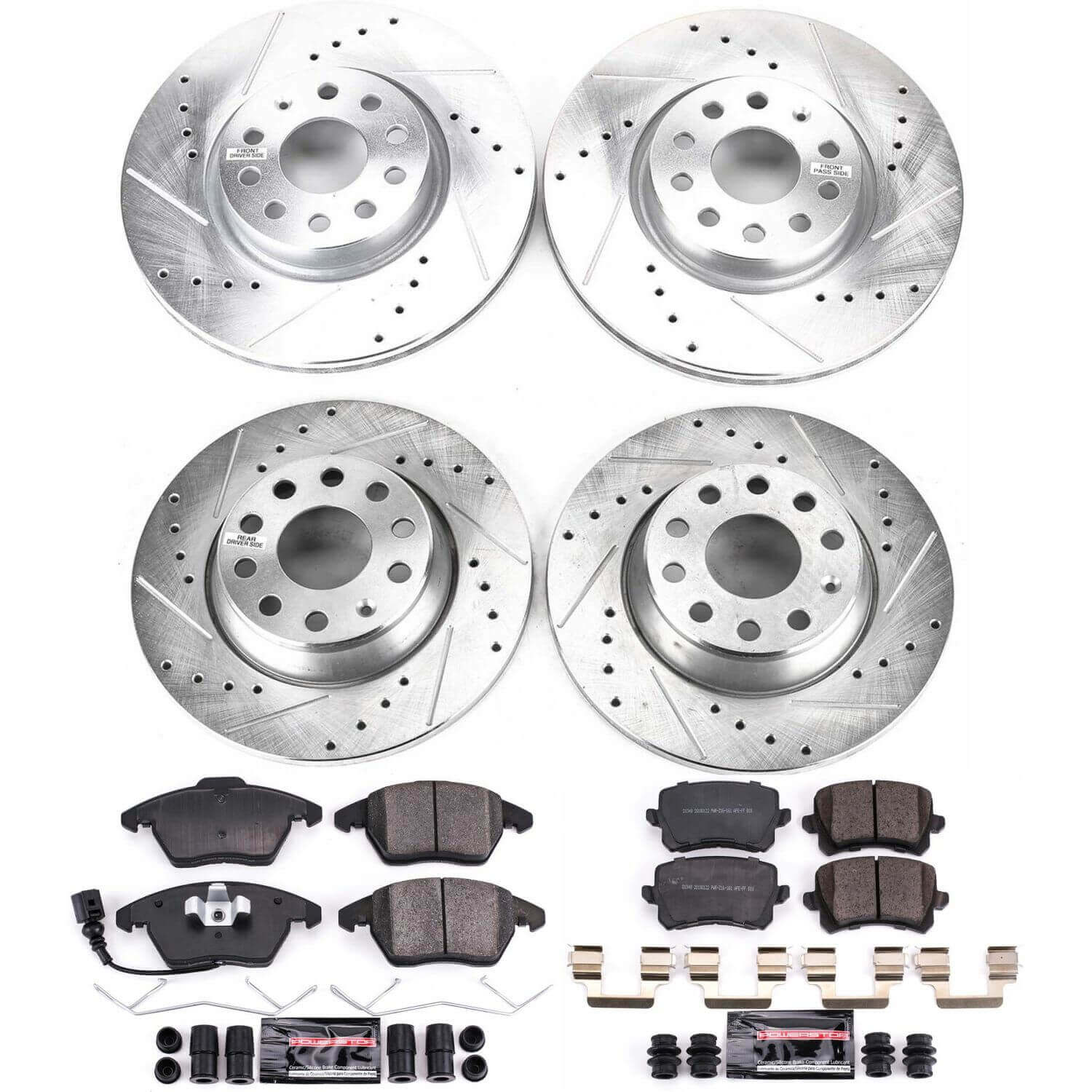 Power Stop K7838 - Z23 Evolution Sport Performance 1-Click Drilled And Slotted Front And Rear Brake Kit