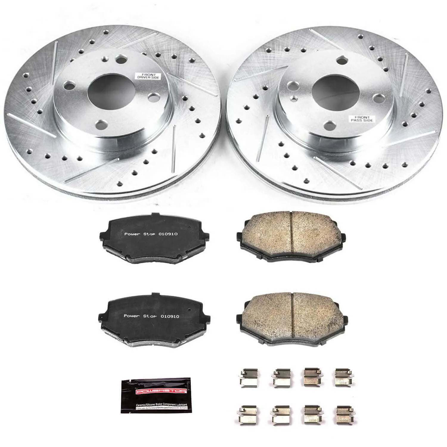 Power Stop K793 - Z23 Evolution Sport Performance 1-Click Brake Kit With Hardware (Front)
