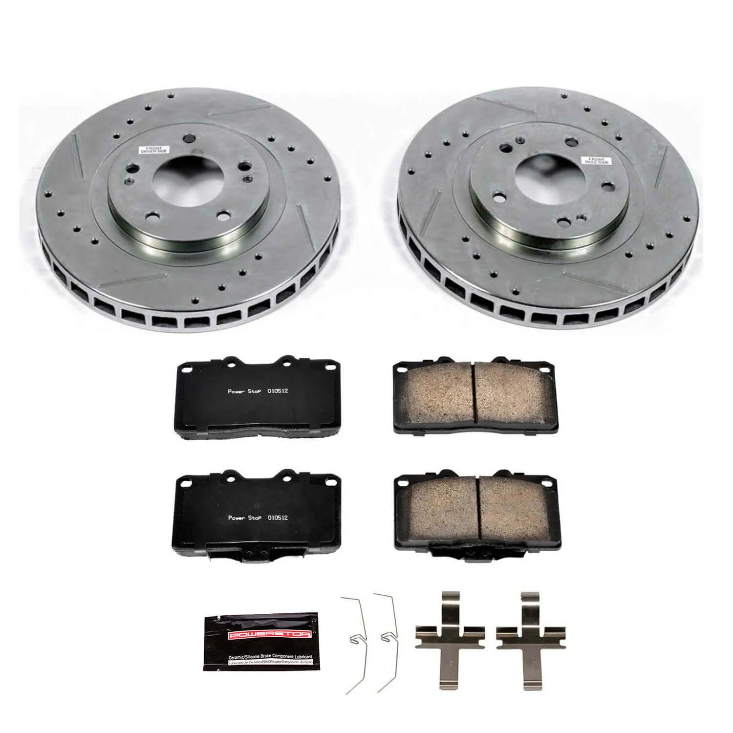Power Stop K796 - Z23 Evolution Sport Performance 1-Click Brake Kit With Hardware (Front)