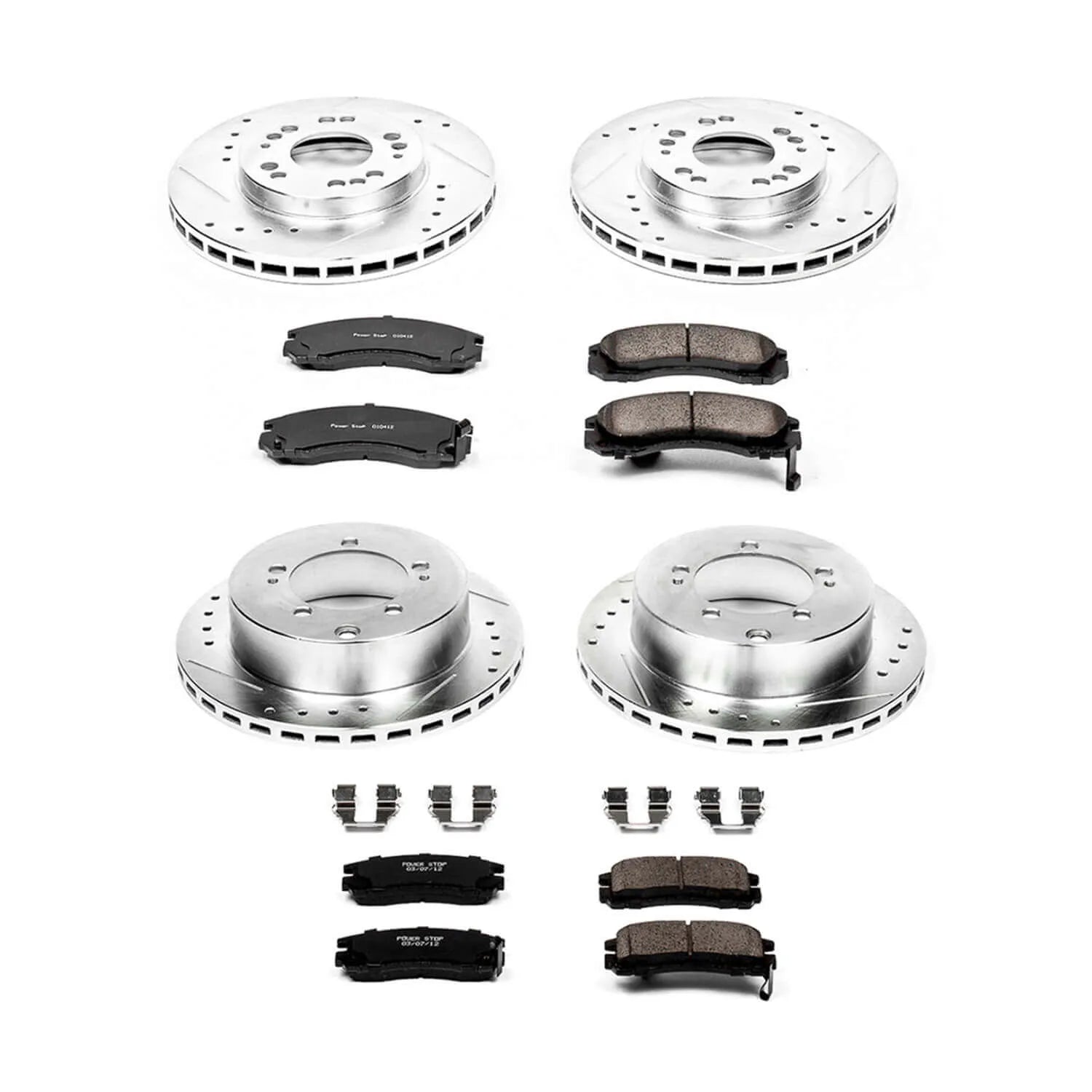 Power Stop K800 - Z23 Evolution Sport Performance 1-Click Brake Kit With Hardware (Front And Rear)