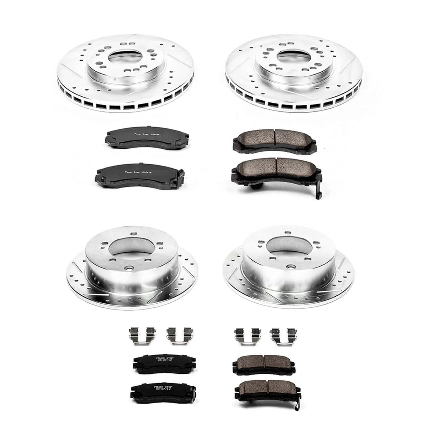 Power Stop K802 - Z23 Evolution Sport Performance 1-Click Brake Kit With Hardware (Front And Rear)