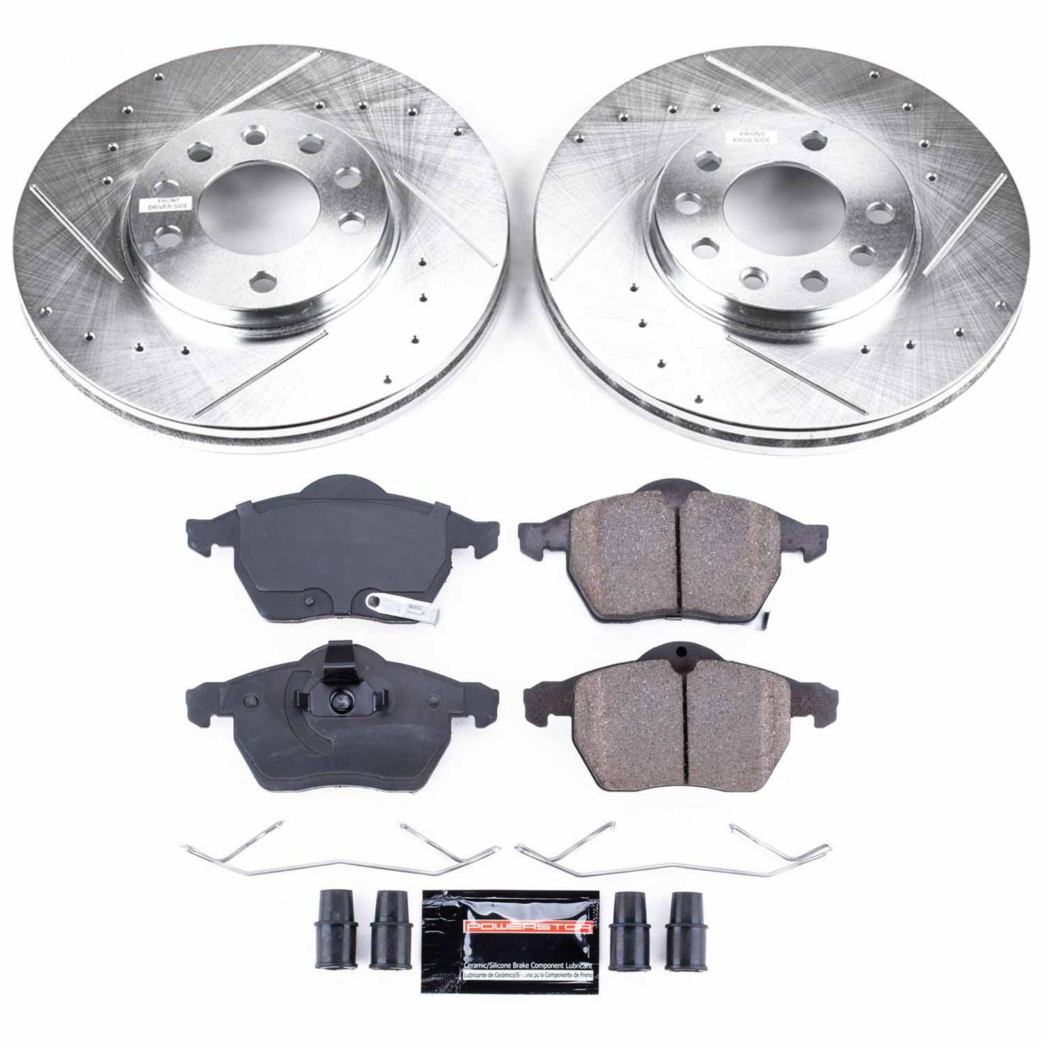 Power Stop K834 - Z23 Evolution Sport Performance 1-Click Brake Kit With Hardware (Front)